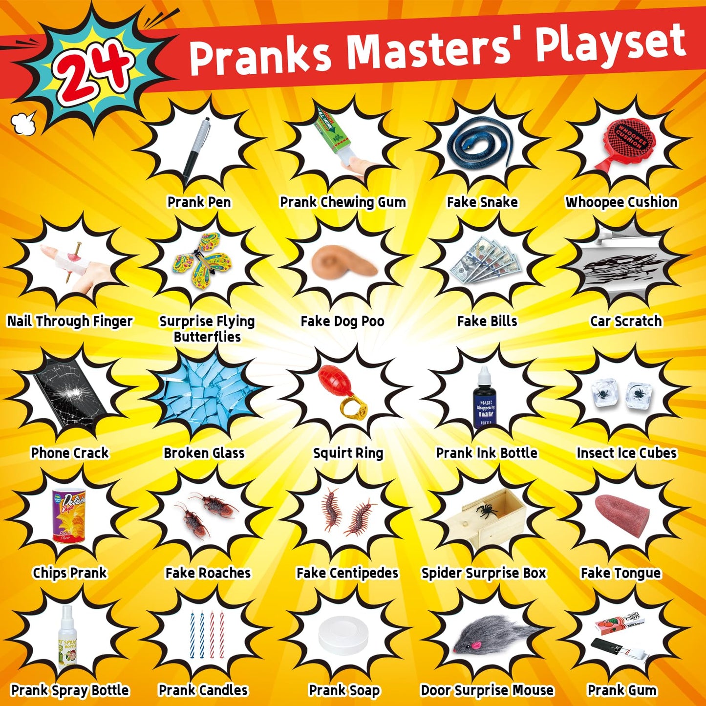 wookidel Prank Stuff - 35 Pranks for Kids & Adults, April Fools, Halloween, Christmas & Birthdays