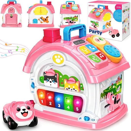 Montessori Toys for 1 Year Old Girls, Christmas First 1st Birthday Gifts for Girls, Musical Learning House Baby Toys for Ages 6 12 18 24 Months, Educational Bilingual Toy for Toddler Kids Age 1 2 3