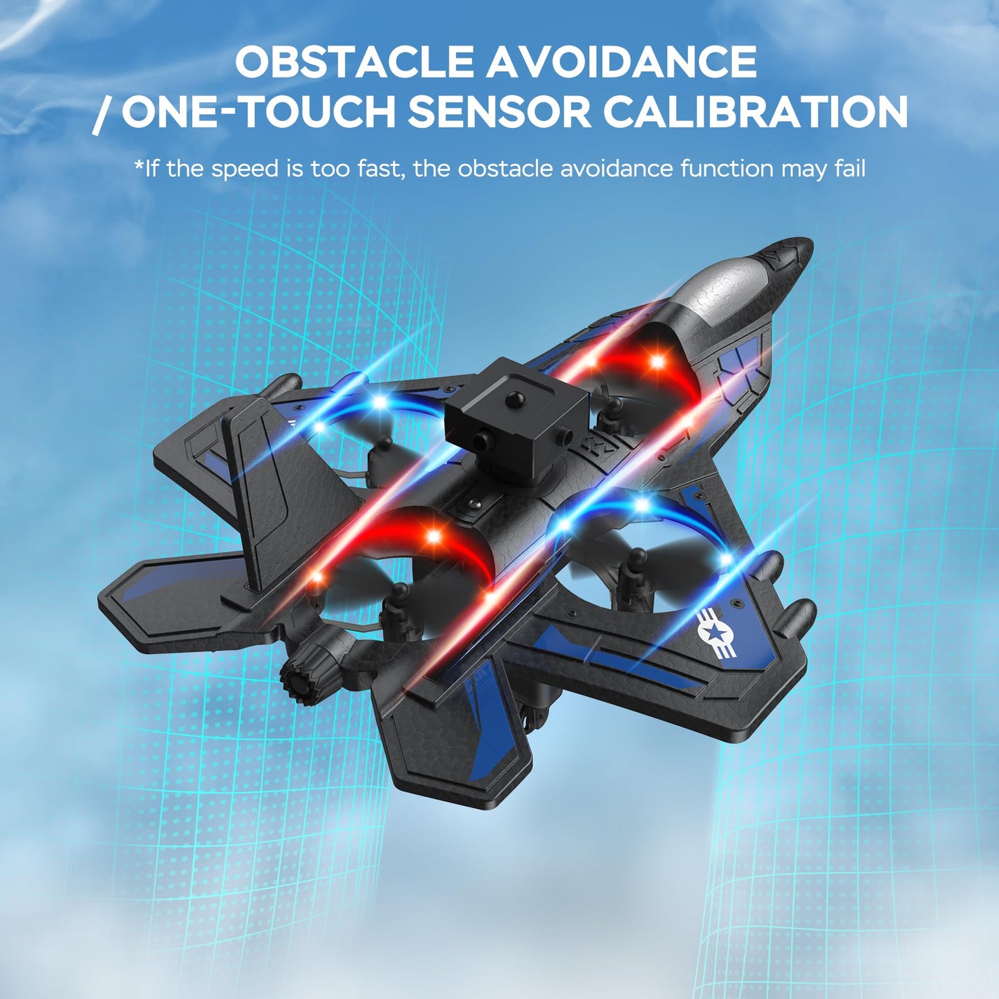 TUEESN RC Plane - 2.4GHz Remote Control Airplane with LED Lights, 360° Stunts & 6-Axis Gyro | Crash-Proof Foam Design | 40 Min Flight | Best Gift for Kids (Beginner Friendly)