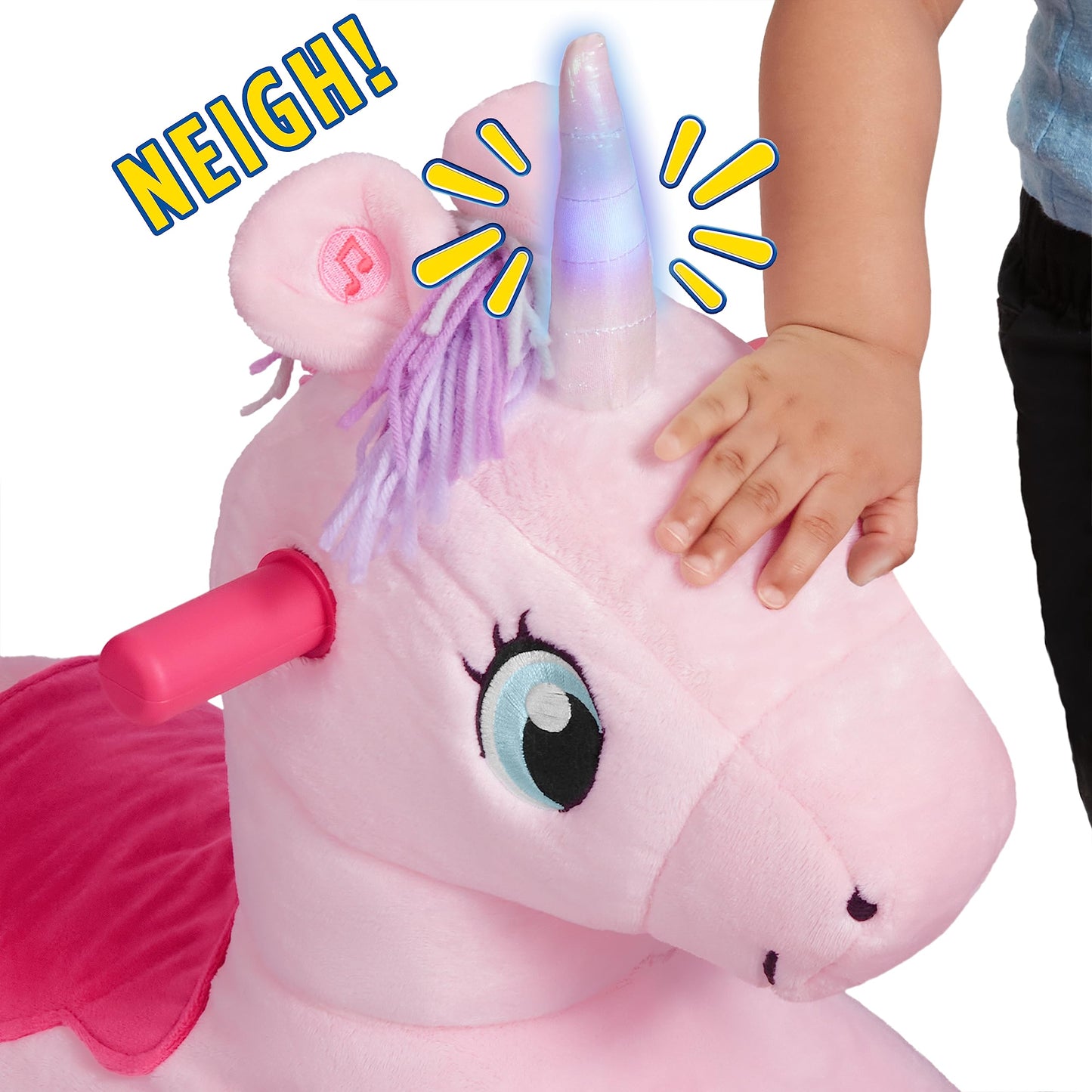 Radio Flyer Shimmer the Magic Unicorn Ride On, Ages 1-3, Interactive Lights & Sounds, Horn Lights Up While Riding, EZ-Glide 360-degree Wheels, Easy Grip Handles, Soft Plush Face, Toddler Ride On Toys
