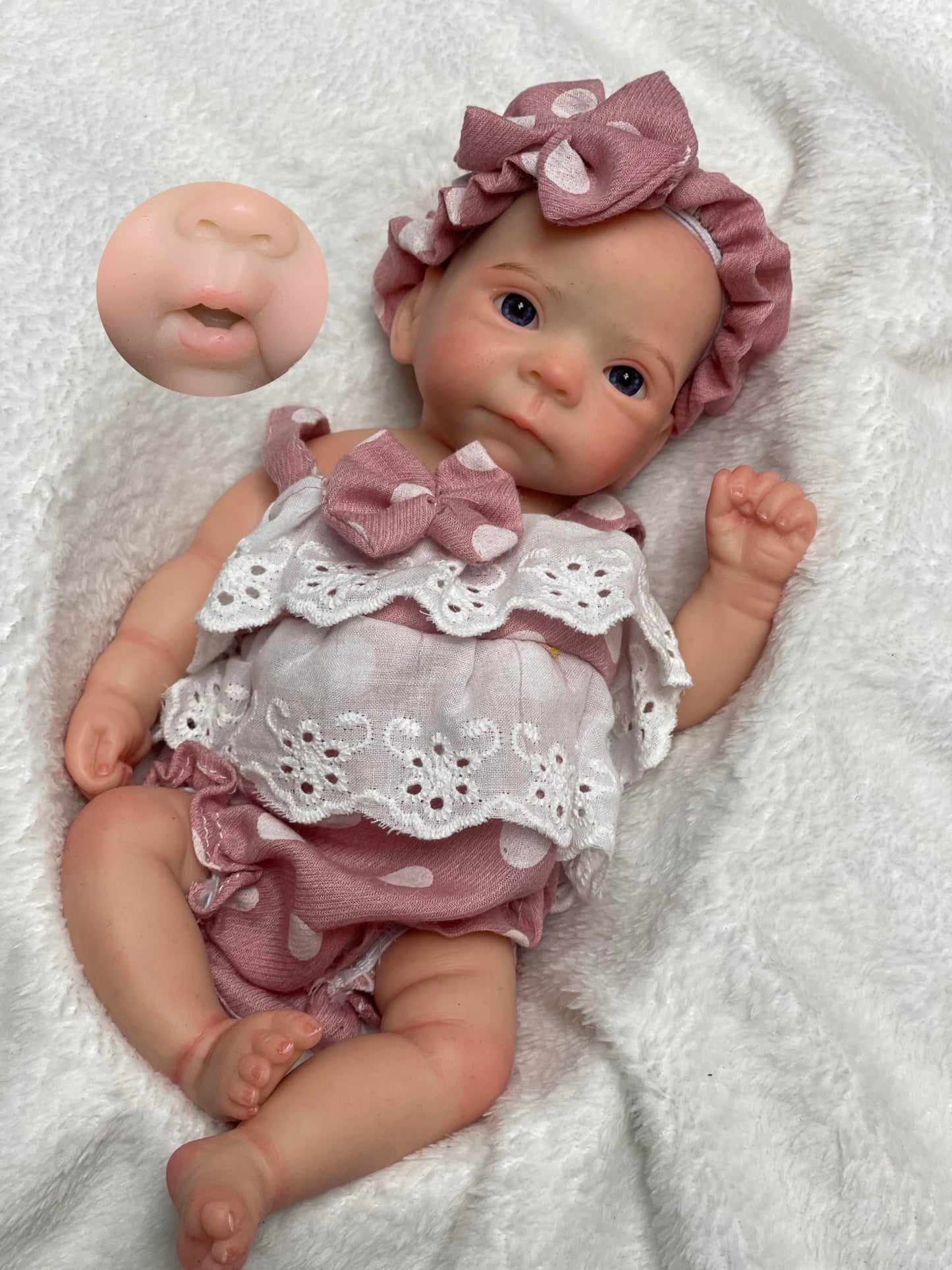 Aniiyy 10Inch Full Body Silicone Baby Dolls Can Open Mouth Silicone Reborn Newborn Girl Dolls that Look Real
