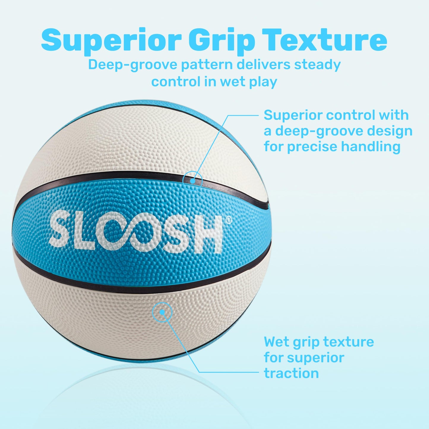 Sloosh 2 Packs 7" Pool Basketballs, Great for Floating Water Basketball Hoops, Swimming Water Toy for Kids and Adults, Pool Games Pool Party (Aquablue)