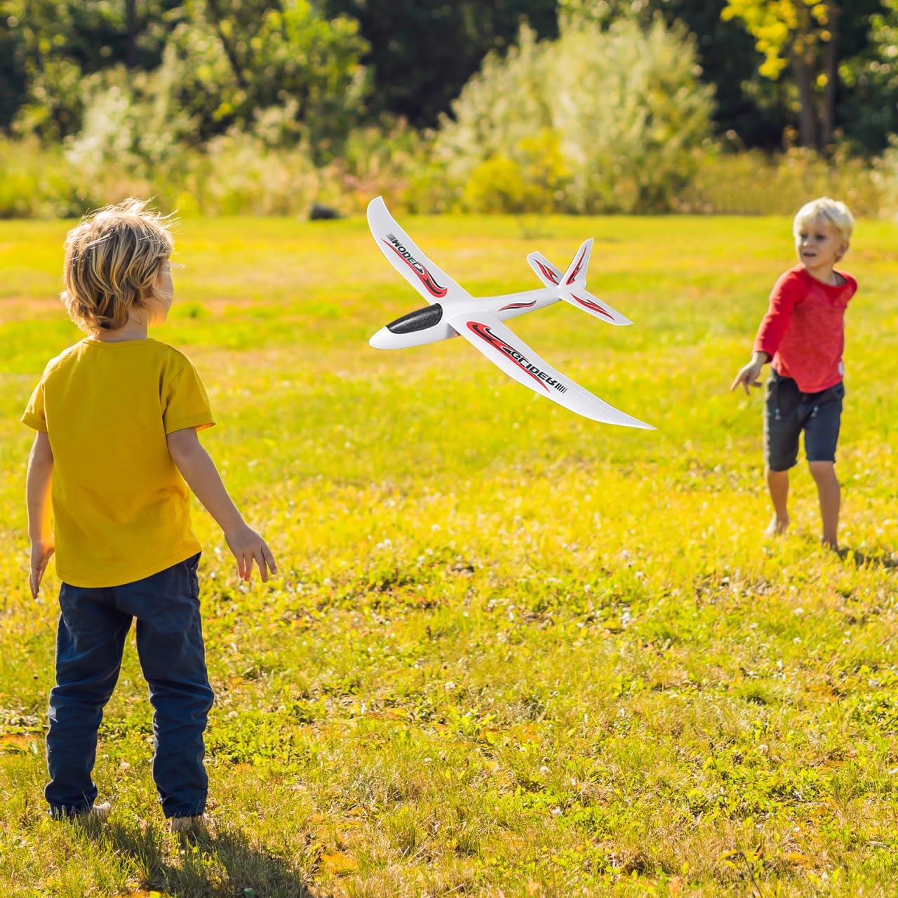 TOYANDONA 1PC Foam Glider Airplane, 39 inch Large Throwing Glider Planes Lightweight Outdoor Flying Glider Airplane Toys for Girls Boys Party Favor or Gift