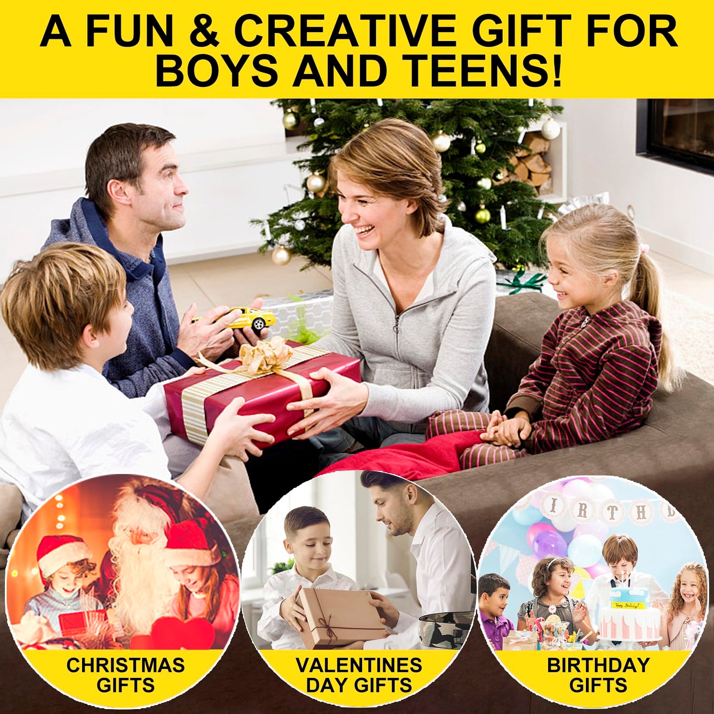 Funny Gift Ideas for Kids & Teen Boys - Unique Graduation & Birthday Gifts for Him, Boxing Game Hand-Eye & Foot Coordination Sport Training, Cool Party Favor & Summer Activity Gift for Children, Black