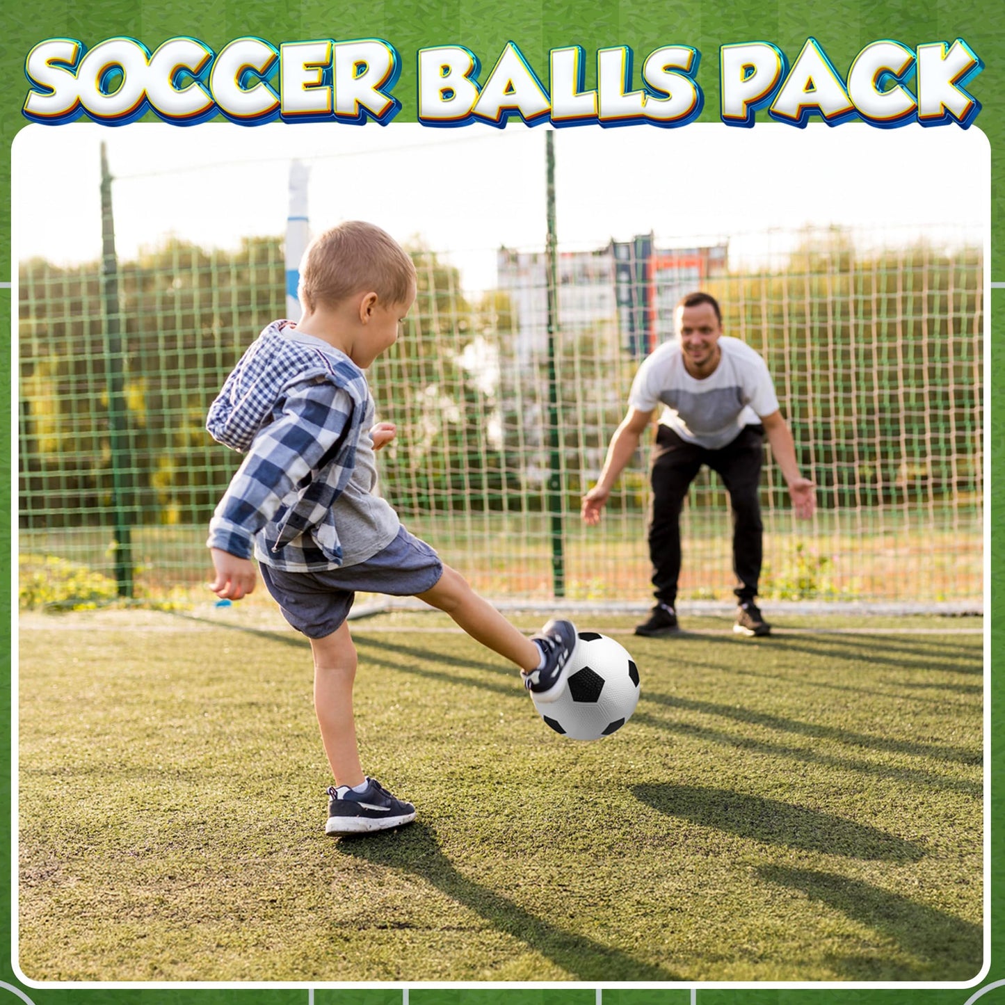 Size 3 Soccer Balls for Toddlers & Kids (4 Pack) - PVC Youth Soccer Balls - Small Beginner Sports & Practice Playground Balls for Backyard, Recess, School, Indoor or Outdoor with Pump