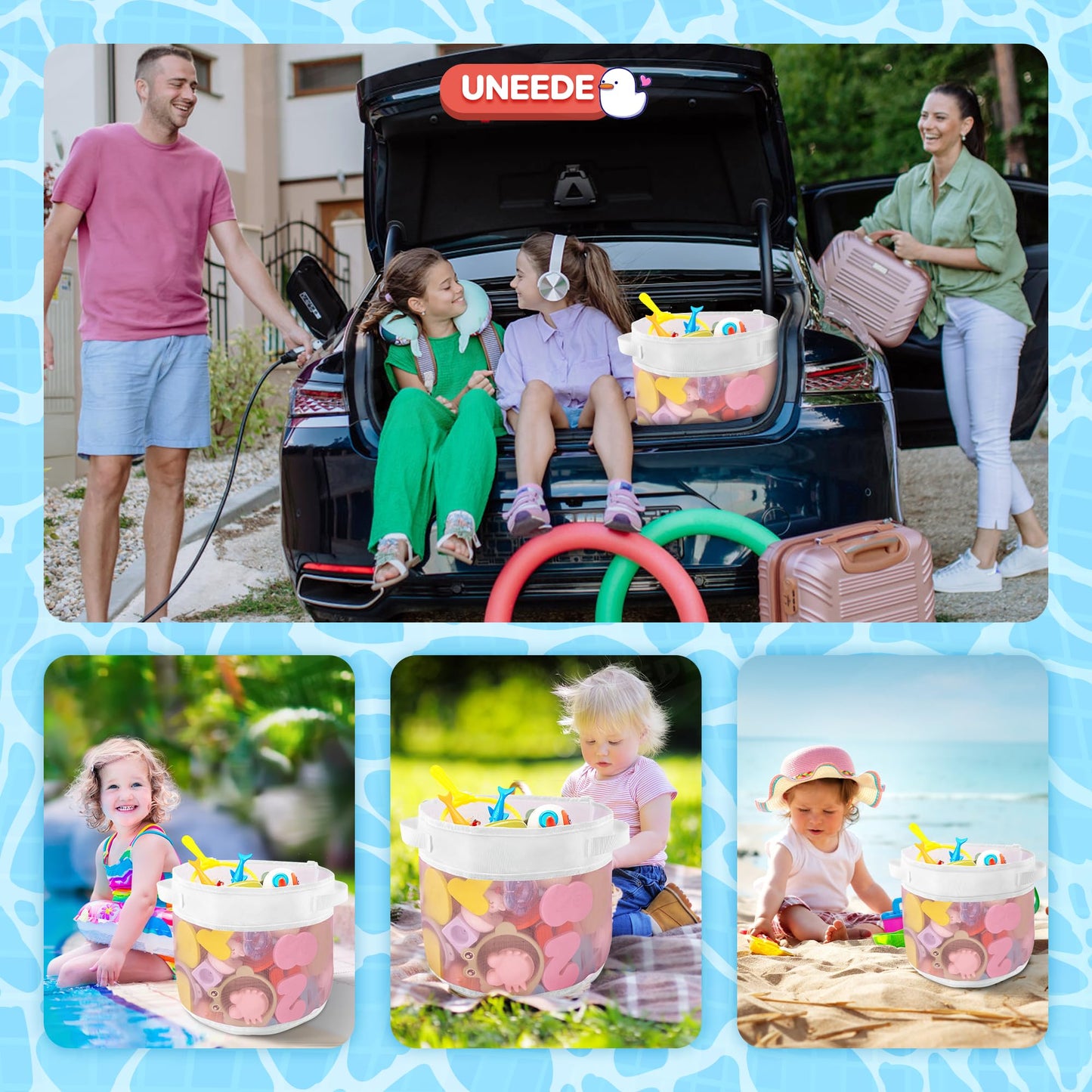UNEEDE Bath Toy Organizer,4.15 Gallons Bathtub Toy Storage Organizer,Quick Access Bath Toy Holder For Bathtub,Baby Organizer And Storage,Quick Dry Baby Bath Toy Storage For Tub,Mesh Shower Caddy(Pink)