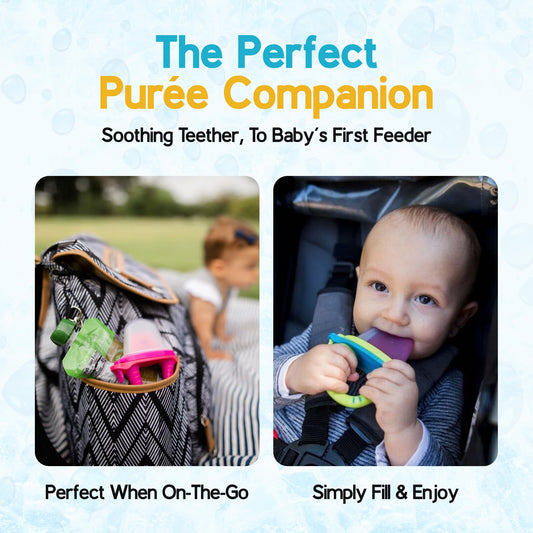 Teetherpop Fillable Freezable Teethers for Babies - Breastmilk Teether with Spill-Proof Sippy Slits – Teething Popsicle for Baby, Liquids & Purées, Cooling Teething Relief Feeder Pacifier - Limon Set