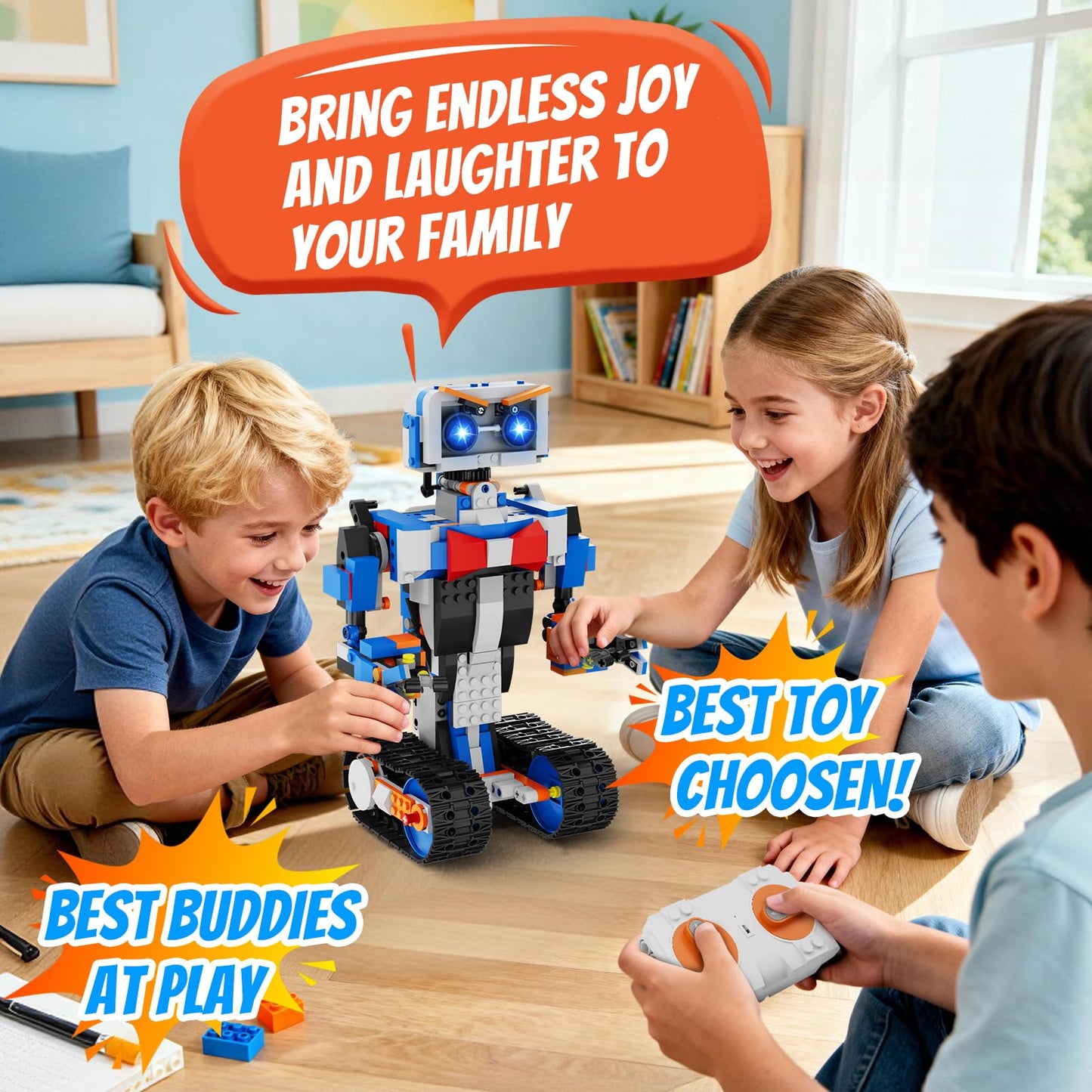 okk Robot Building Toys for Boys, STEM Projects for Kids Ages 6-12, Remote & APP Controlled Engineering Learning Educational Coding DIY Building Kit Rechargeable Robot Toy Gifts for Girls