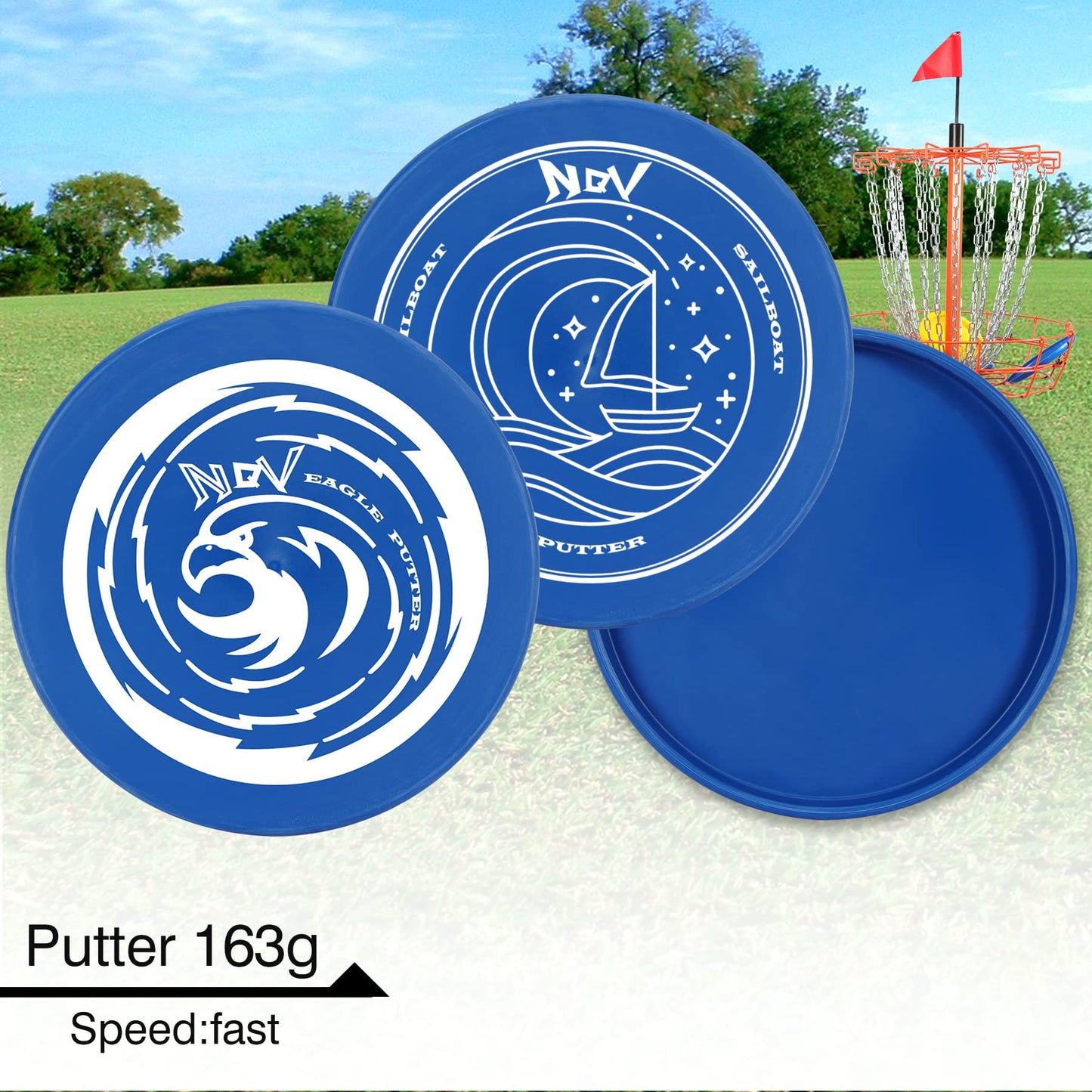 NQV Disc Golf Set,Disc Golf Starter Set-6 Pack Driver, Mid-Range and Putter Discs with Disc Golf Bag for Outdoor and Backyard(Black Bag), Medium