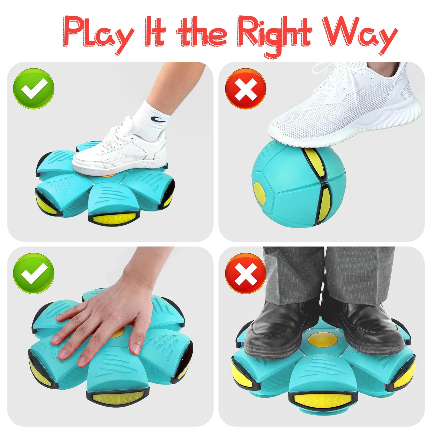 Magic Metaball, Children's Bouncing Ball, 2PCS Magic Flying Saucer Interactive Pop-Up Transform Toy, Parent-Child Interaction Pink & Light Blue Bouncy Ball, Delay Frisbee Flying Disc Toy with 6 Light