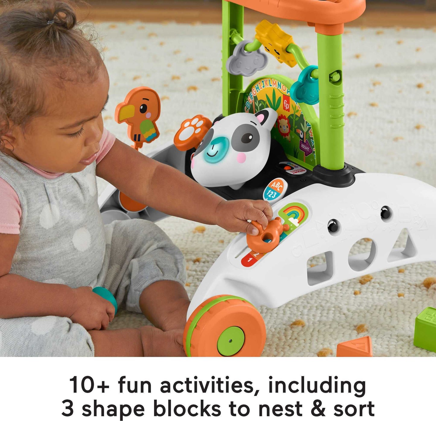 Fisher-Price 2-Sided Steady Speed Panda Walker, Interactive Baby Walking Toy with Activities and Learning Songs (Amazon Exclusive)