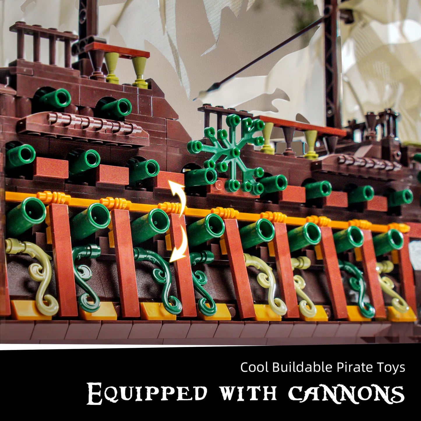 Mould King 13197 Pirate Ship Building Toy, MOC Flying Dutchman Model Ship Boat, Toy Building Sets for Adults, Halloween Decor Christmas Birthday Gifts for Teens Collections (4364 Pieces)