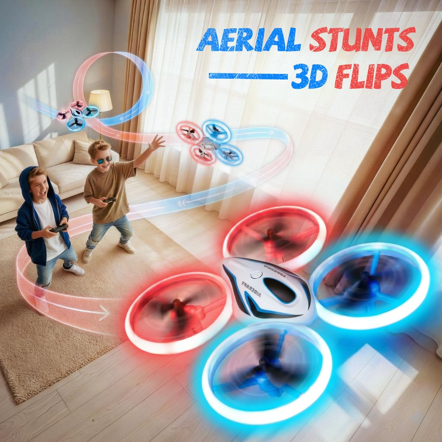 Drone for Kids & Adult, 3 Batteries 24 Min Flight Time, Anti-Collision RC Quadcopter with LED Light, Altitude Hold, Easy to Fly Kids Gifts for Boys & Girls Ages 14+