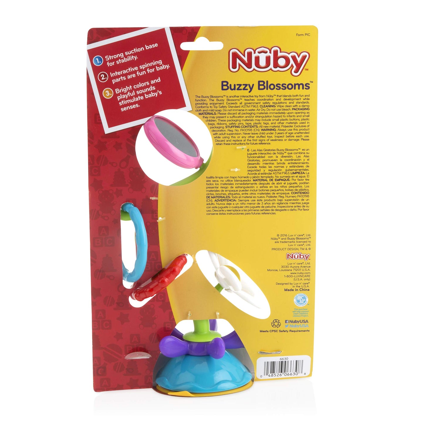 Nuby Buzzy Blossoms with Suction Base High Chair Interactive Toy for Early Development