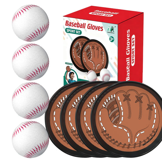 New 2026 Toss and Catch Game Ball Set Beginner Baseball Training Glove - Premium Toy Paddle Fits All Hand Sizes Toddlers Teens & Adults, Fun Gift Idea for Boys & Girls Toddler Baseball Glove (4 Pack)