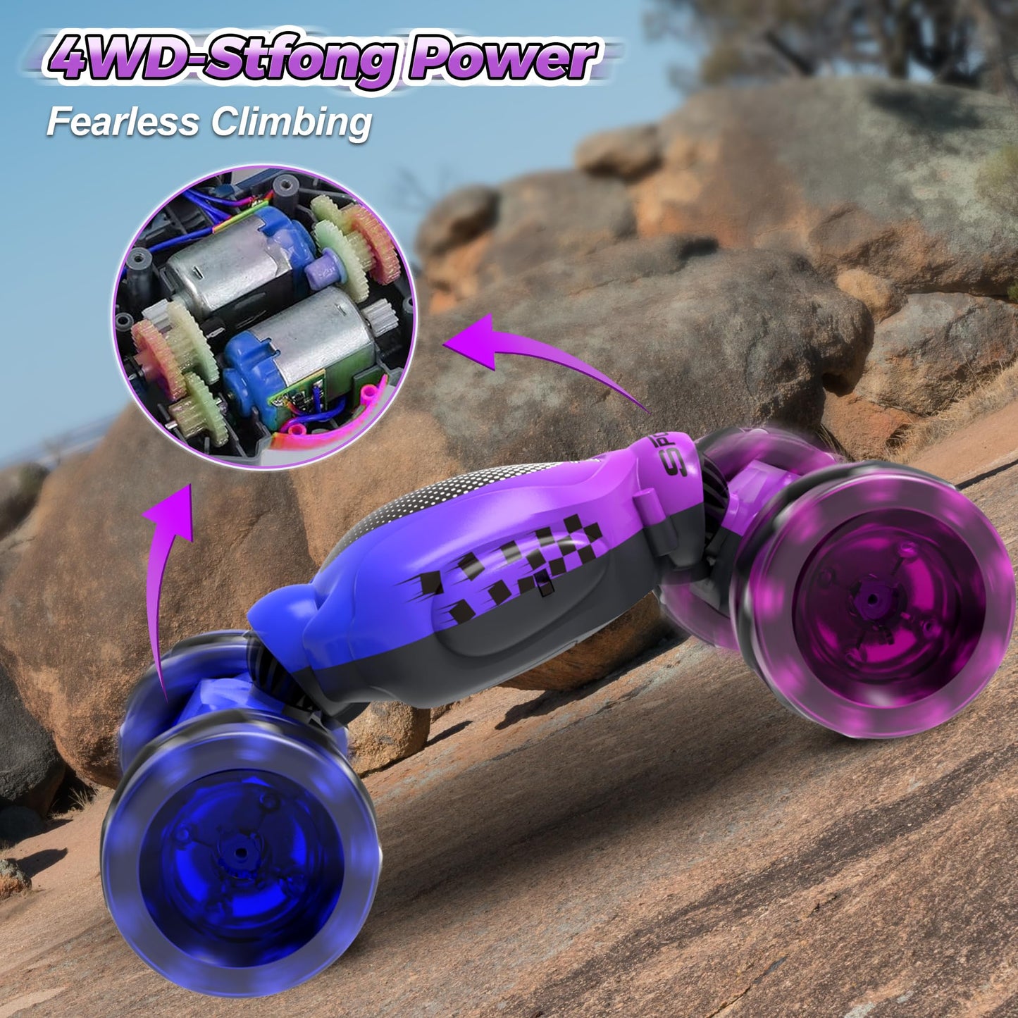 Nitigo Remote Control Car for Girls 4-7, Toys for Ages 5-7, Gift for 4 5 6 7 8-13 Years Old, for Kids, Gesture Sensing RC Stunt Car with Lights, Birthday Gift