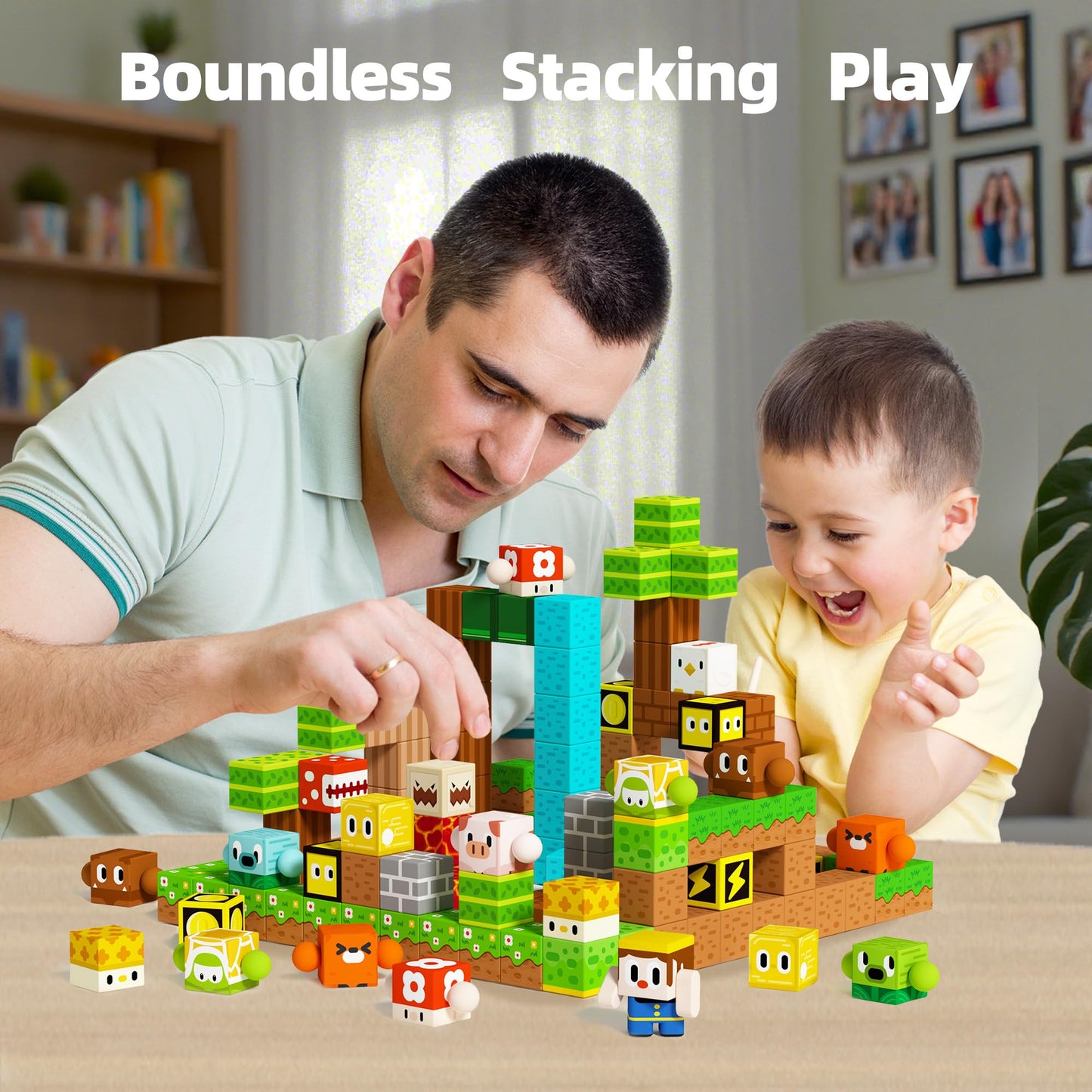 GobiDex 108PCS Magnetic Building Blocks for Kids with Rotatable Figures and Animals, Magnetic Blocks STME Game for Boys and Girls, Magnetic Blocks Toys for Christmas and Birthday Gifts for Ages 3-12