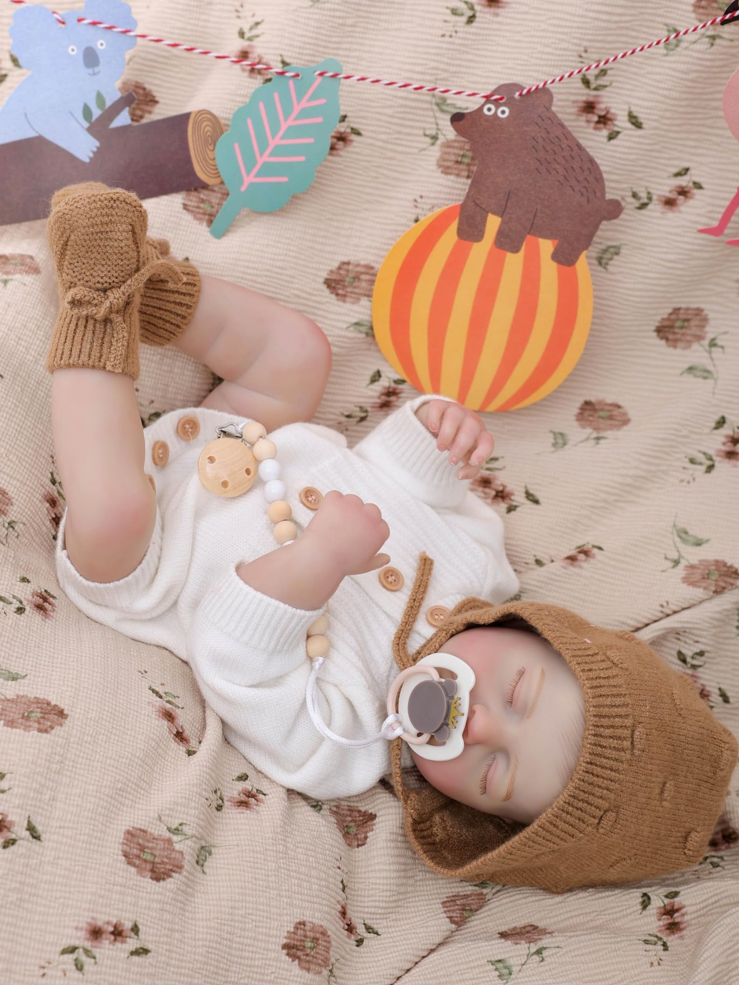 Cloveray Reborn Baby Dolls – 20 Inch Real Baby Dolls That Look Real, Full Body Vinyl Girl Doll in Soft Knit Outfit, Lifelike Newborn with Accessories, Gift for Children Ages 3+, Pretend Play