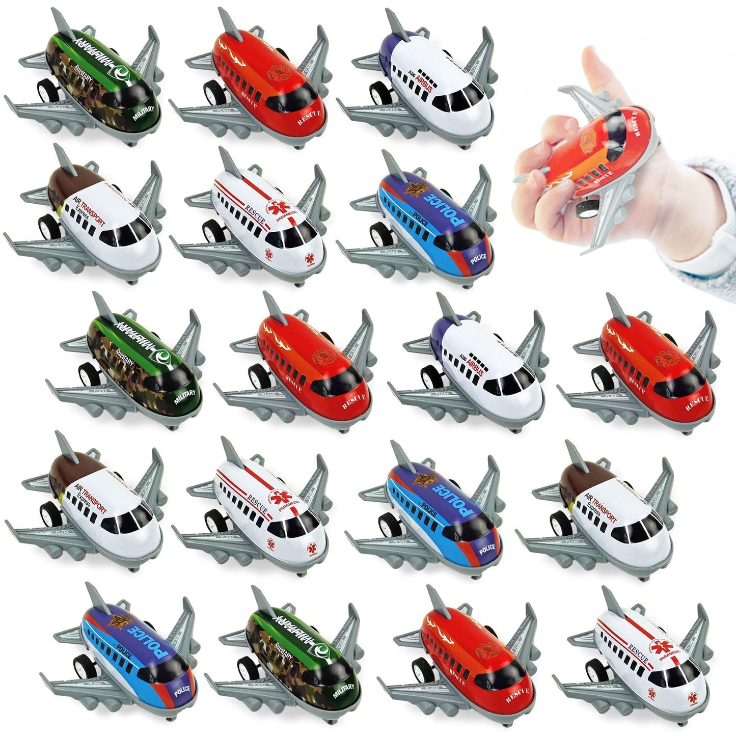 Vileafy 18 Toy Airplanes, Mini Pull Back Toys for Kids 3-5 Years Old Plane Party Favors, Treasure Box Prizes, Goodie Bag Stuffers, Small Toddler Airplane Toys for Classroom or Birthday