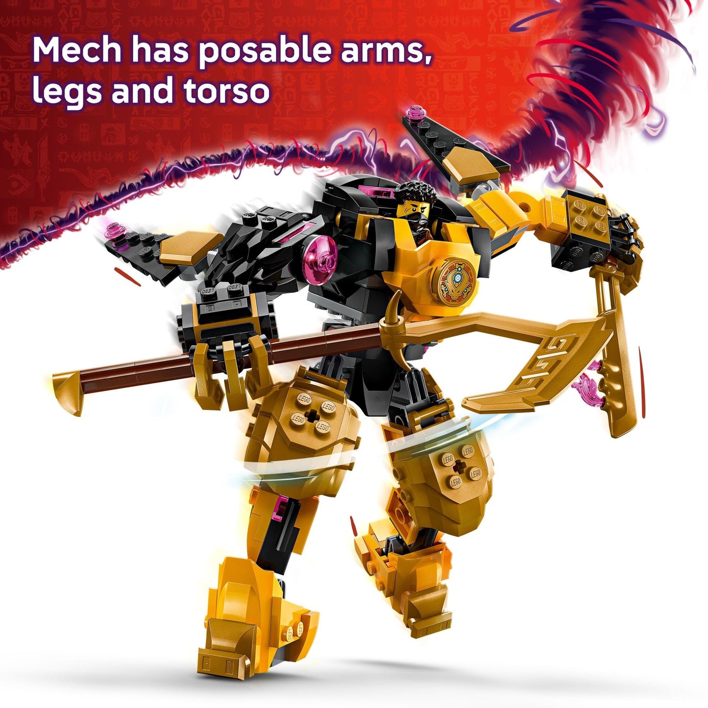 LEGO NINJAGO Arin’s Spinjitzu Battle Mech Building Toy - Ninja Building Set for Kids, Ages 7+ - with Arin, Baby Ryu, & Villain Minifigures - Gift Idea for Boys, Girls, & Dragons Rising Fans - 71839
