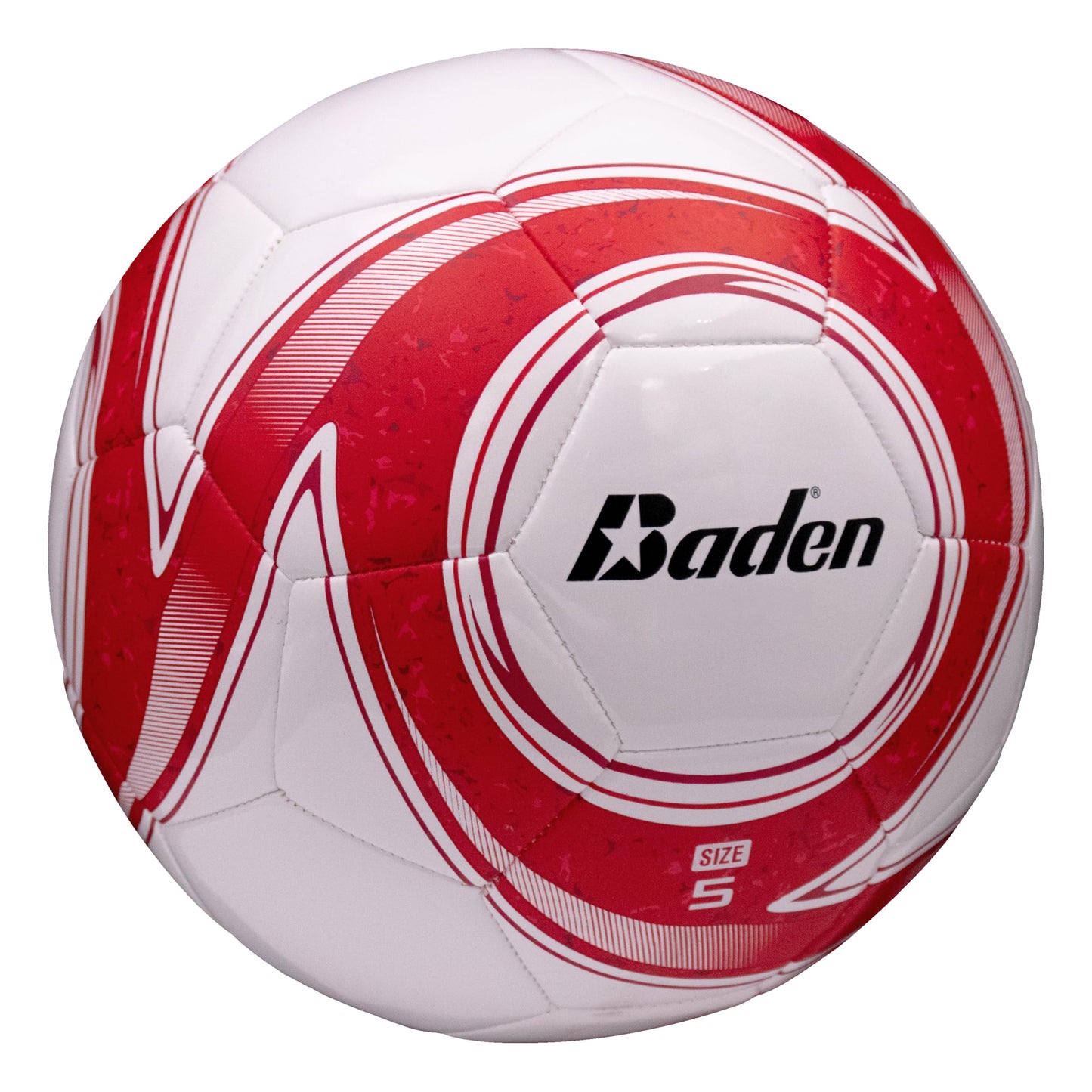 Baden Z-Series Soccer Ball – Size 3, 4, or 5 – Machine Stitched Durable Ball for Outdoor Play, Camps, Practice & Training – Cushioned Cover with Reinforced Bladder (Red, Size 5)