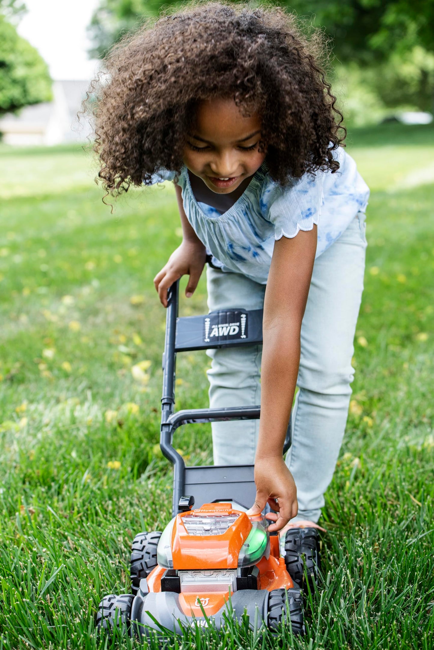 Husqvarna 589289602 Toddler Toy Lawn Mower with Realistic Sounds and Light-Up Engine for Ages 2 and Up