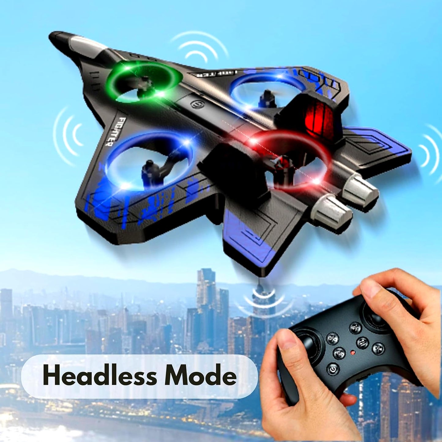 PRIMEX PRO Foam Remote Control Airplanes RC Plane for Kids Adults Beginners, RC Airplane Fighter Jet with Light, 360° Flip Fighter Jet Toys, Stunt Roll, Airplane Toy Gifts for Boys Ages 6-18