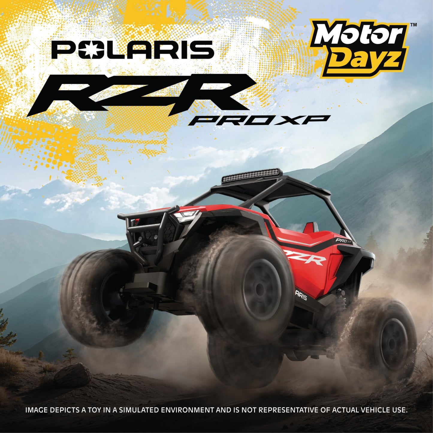 Motor Dayz Polaris RZR Remote Control UTV – 1:14 Scale 2WD RC Car, Officially Licensed Polaris RZR, Full-Function 2.4GHz Radio Control, USB Rechargeable, Ready to Run, Red