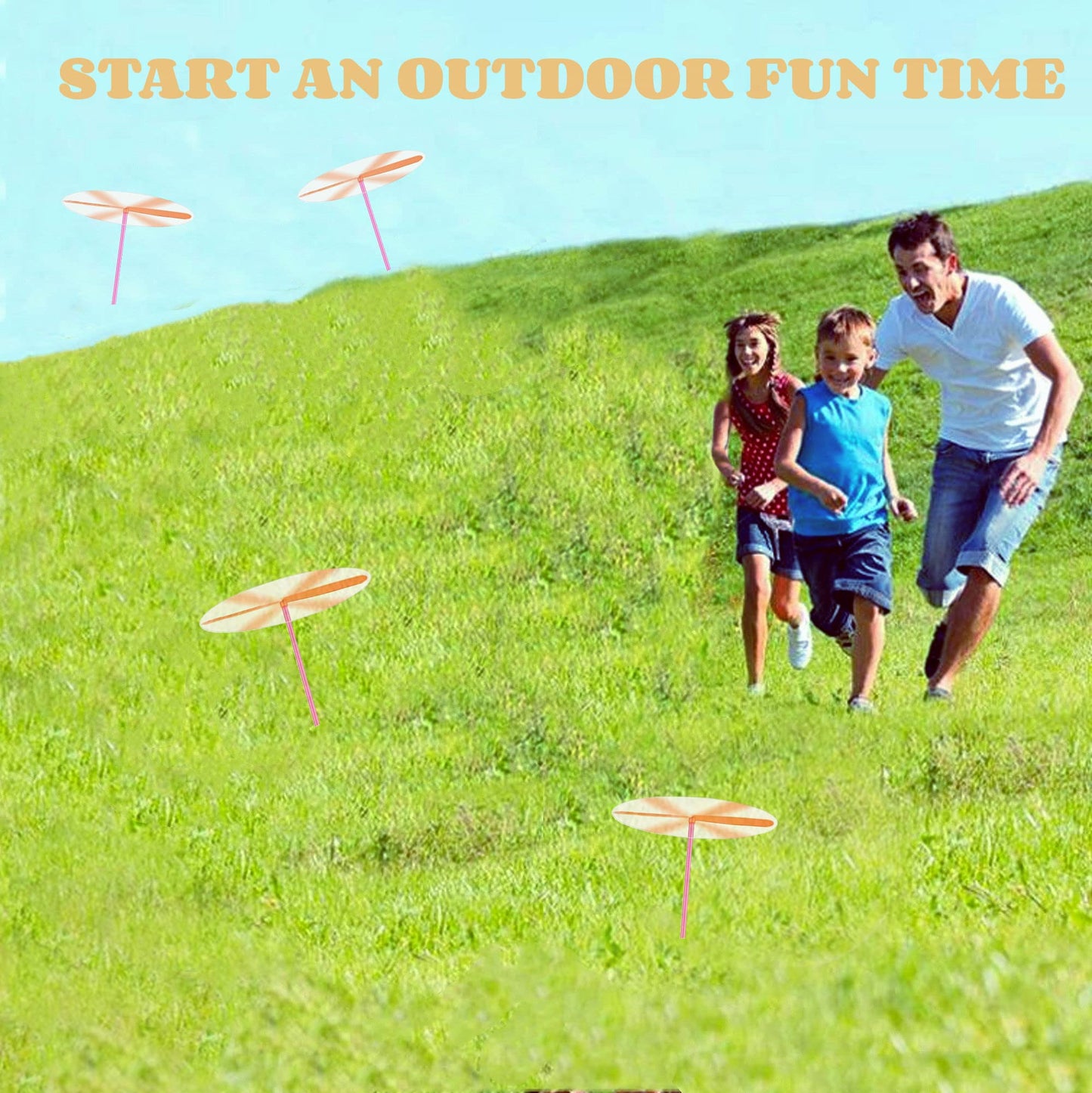 LCPQMZGH 240 Pieces Hand Helicopter Spinner Hand Rub Plastic Propeller Outdoor Flying Plastic Dragonfly Toy Color Toy