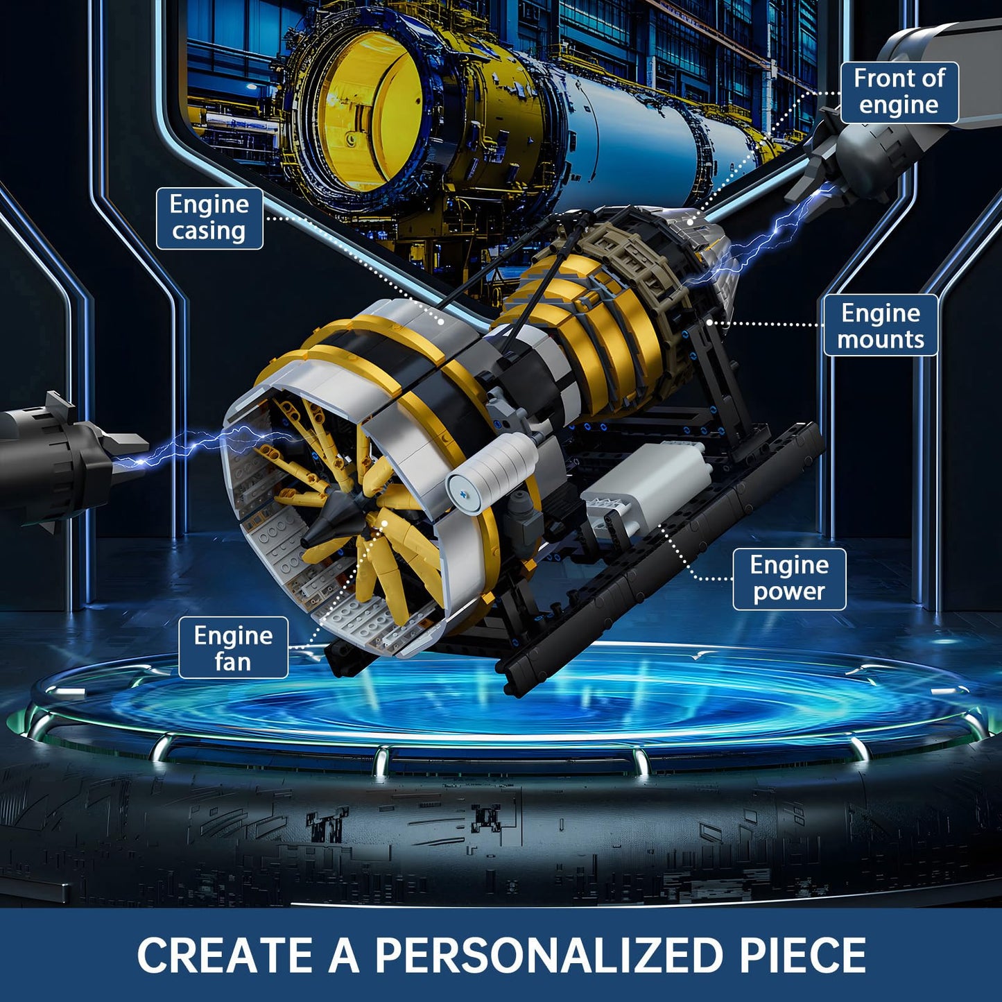 Mould King Aircraft Engine Toys Building Sets, Mini Engine Model with Motor, 10141 STEM DIY Project Building Kits, Collectible Birthday Blocks for Adults Aged 14+ (2256 Pieces)