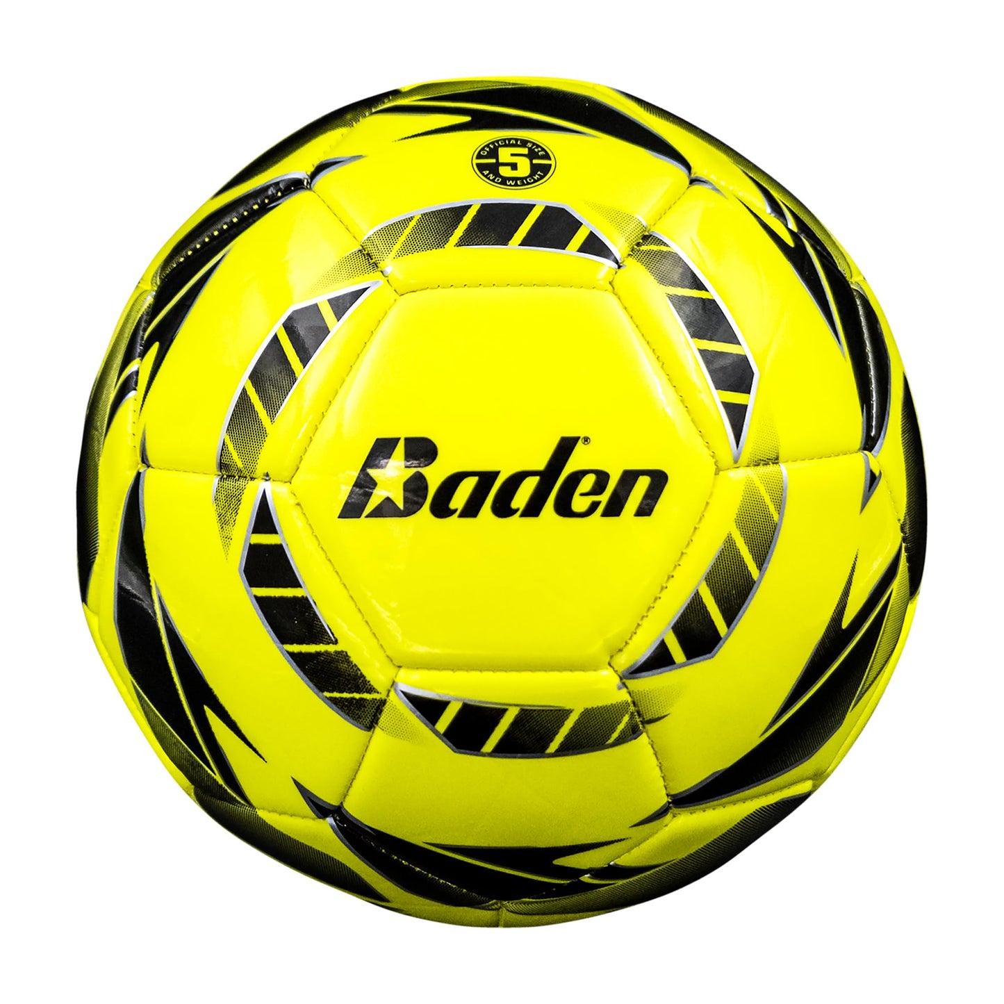Baden Z-Series Soccer Ball | High-Performance, Durable Design for All-Season Play | Ideal for Training and Competitive Matches | Neon Yellow/White, Size 5