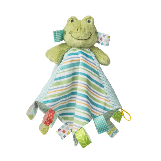 Taggies Lovey Baby & Toddler Stuffed Animal Security Blanket Plush Soft Snuggle Toy with Sensory Tags, 13 x 13-Inches, Green Peepers Frog