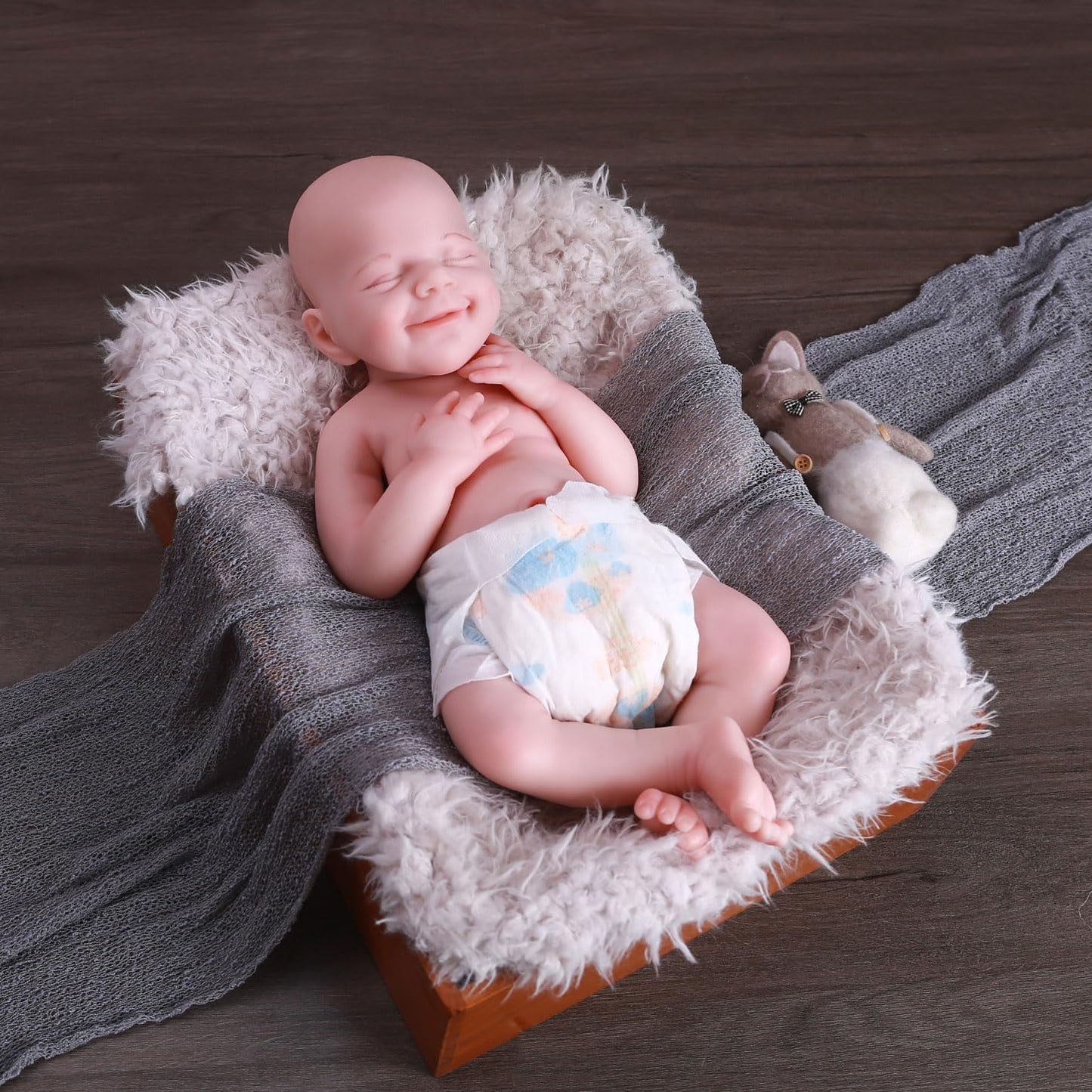 SERENDOLL 18.5 inch Realistic Full Silicone Baby Doll Can Drink Water, Lifelike Reborn Baby Dolls, Toy, and Collectible Bald Boy (Drinkable Boy)