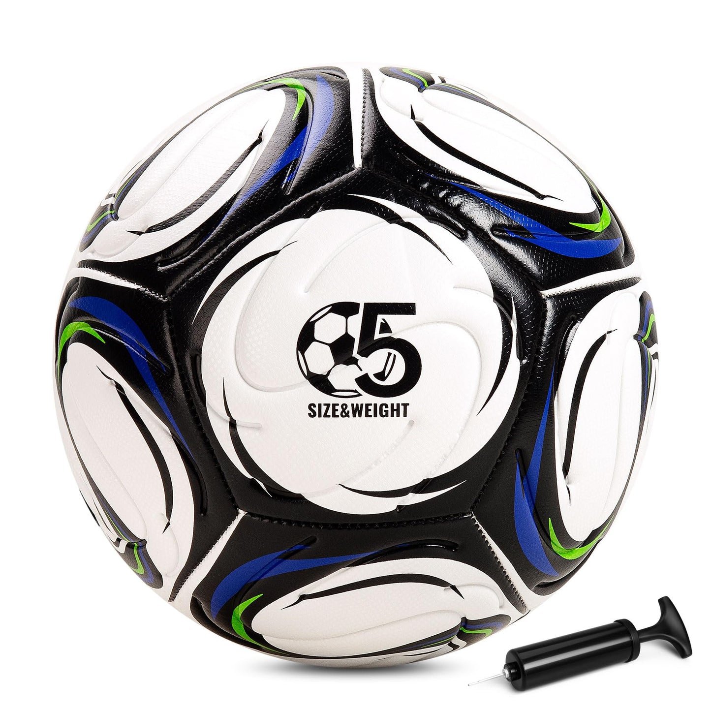 cellook Soccer Ball Size 5 with Pump, Official Size and Weight Long-Lasting Deflated Soccer Ball for Adults, Indoor Outdoor Training Practice Match Play Ball Game Sports Gifts for Players