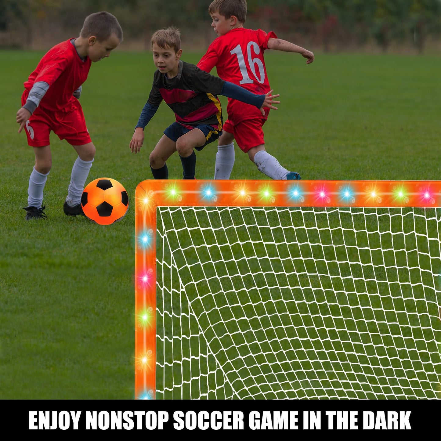 Hitish Kids Soccer Goals Set for Backyard - Portable Pop Up Light Soccer Net for Toddler Age 3-5 6-8 8-10 10-12 and Ball - Youth Target Soccer Games Sports Gift for Outdoor, 4 x3Ft