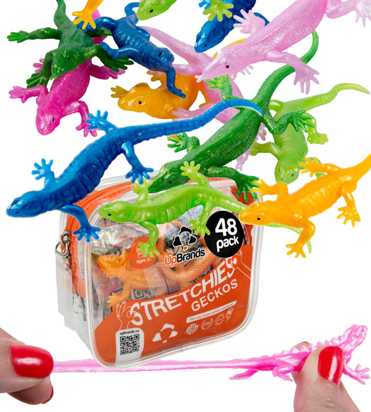 UpBrands Rubber Lizards Toys Bulk Set, Preschool Valentine Gifts, Kit for Birthday Party Favors for Kids, Goodie Bags, Pinata Filler, Students Classroom Valentines Day Gifts for Kids (48 Pack)