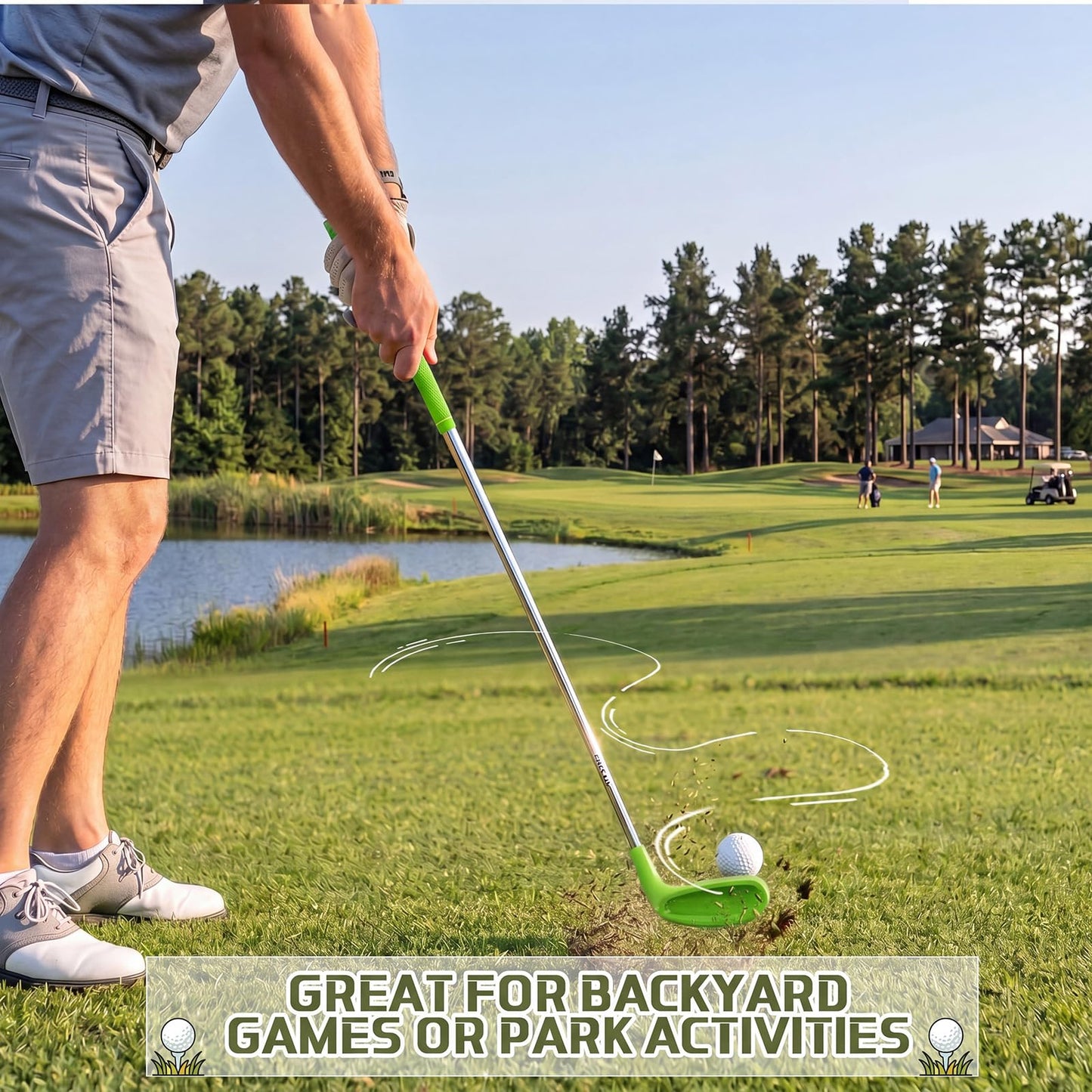 Realspring 6 Pack 36" Backyard Golf Club Set with Oversize Heads Right Hand Golf Club for Home Backyard Bucket Game Chipping Clubs Outdoor Indoor Training Practice Gift