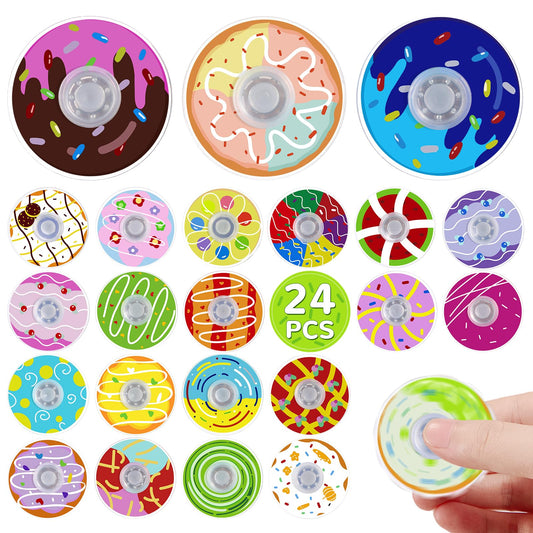 SCIONE 24Pack Mini Fidget Spinner Toys,for Kids Adults Birthday Party Favors,Return Gifts,Goodie Bags Stuffers,Treasure Box Toy Classroom Prizes,Sensory Toys for Boys Girls Stress Relief (Donut)