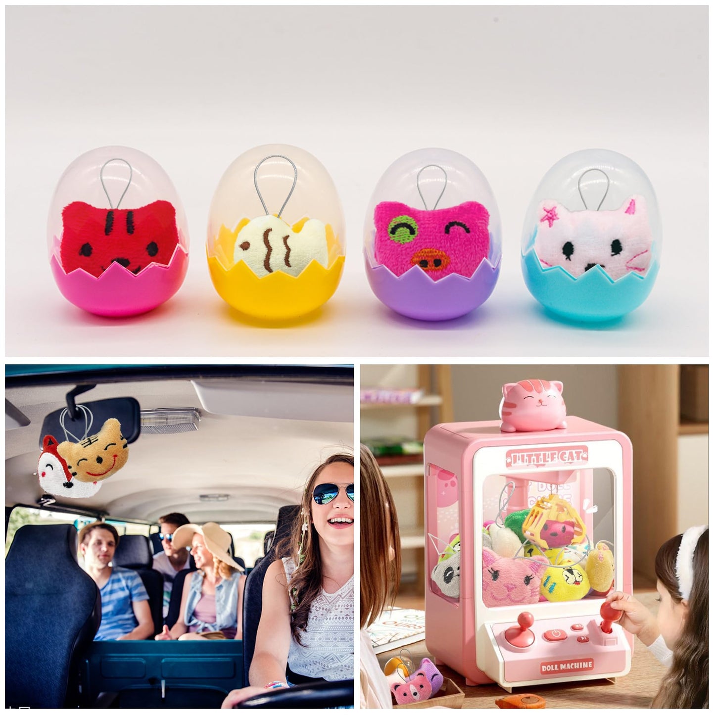 XIPEGPA 50 PCS Mini Animal Plush Toys Set Cute Small Animal Stuffed Toy Keychain for Party Favors Keychain Ornament for Goody Bag Easter Egg Stuffers Carnival Birthday Party Classroom Prizes