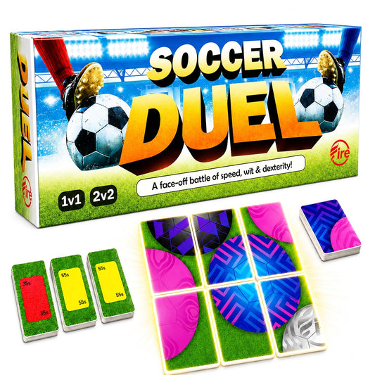Soccer Duel Tile Game – Fast-Paced Real-Time 1v1 Soccer Strategy Game | Head-to-Head Family Game for Kids, Teens & Adults | Screen-Free Travel Game