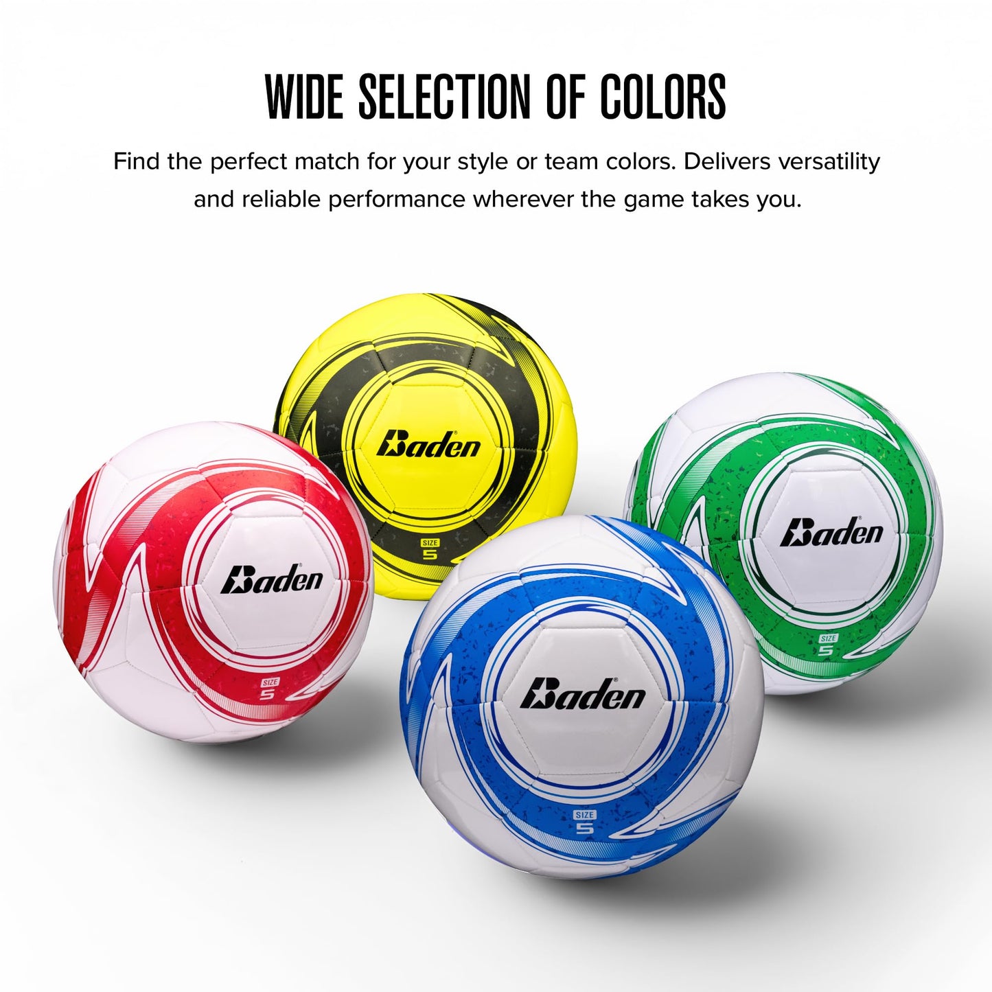 Baden Z-Series Soccer Ball – Size 3, 4, or 5 – Machine Stitched Durable Ball for Outdoor Play, Camps, Practice & Training – Cushioned Cover with Reinforced Bladder (Red, Size 3)