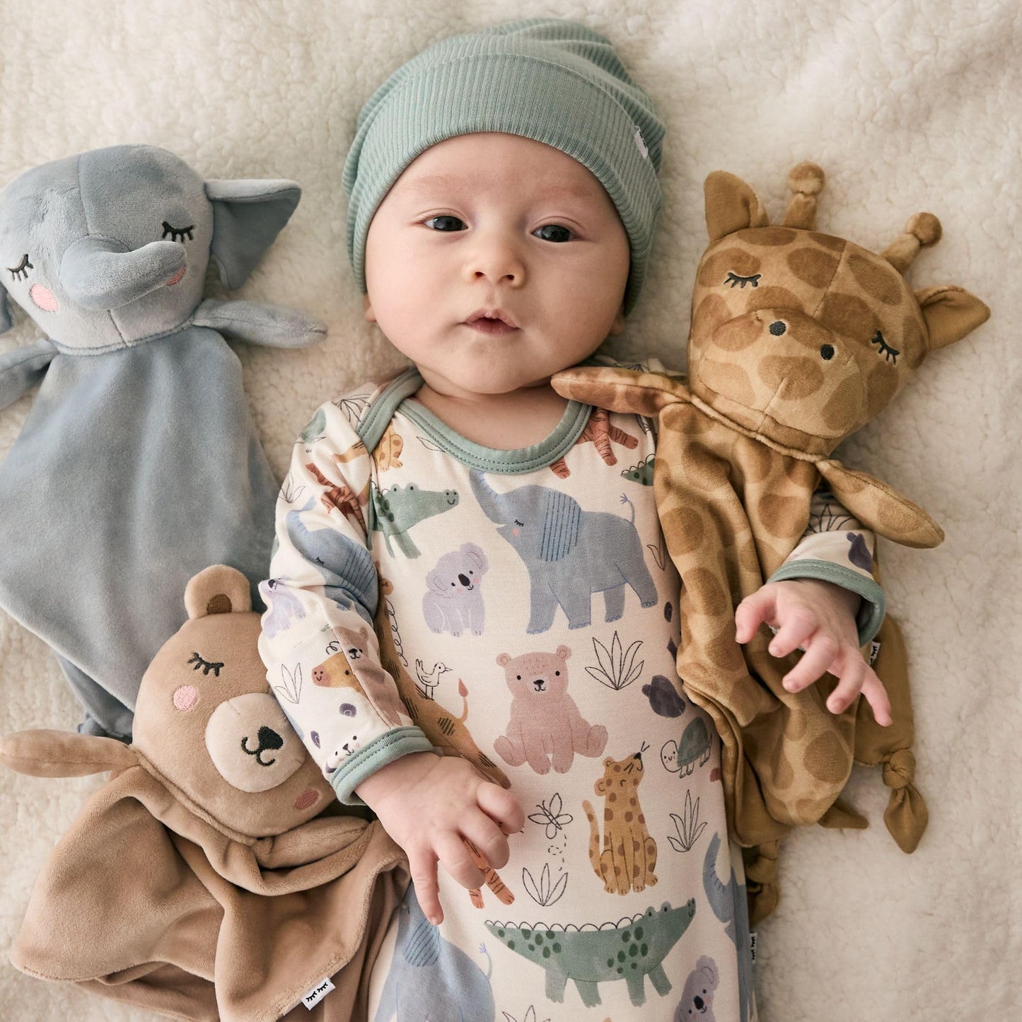 Little Sleepies Giraffe Lovey for Baby Girl & Boy, Newborn Gift Essentials, Stuffed Animal w/Security Blanket