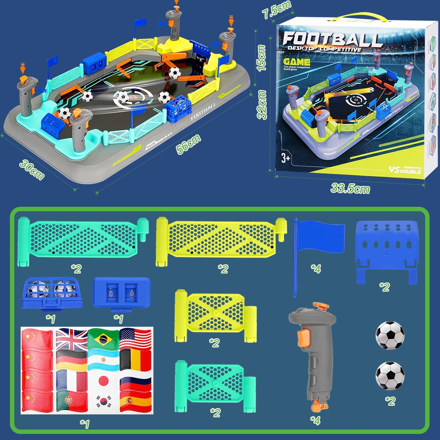 Mini Soccer Board Game for Kids: Interactive Soccer Gifts for 3 4 5 6 7 8-12 Year Old Boys Girls - Table Foosball Game Toy for Indoor Home Party Family - Perfect Christmas Birthday Gift for Kids 4-10