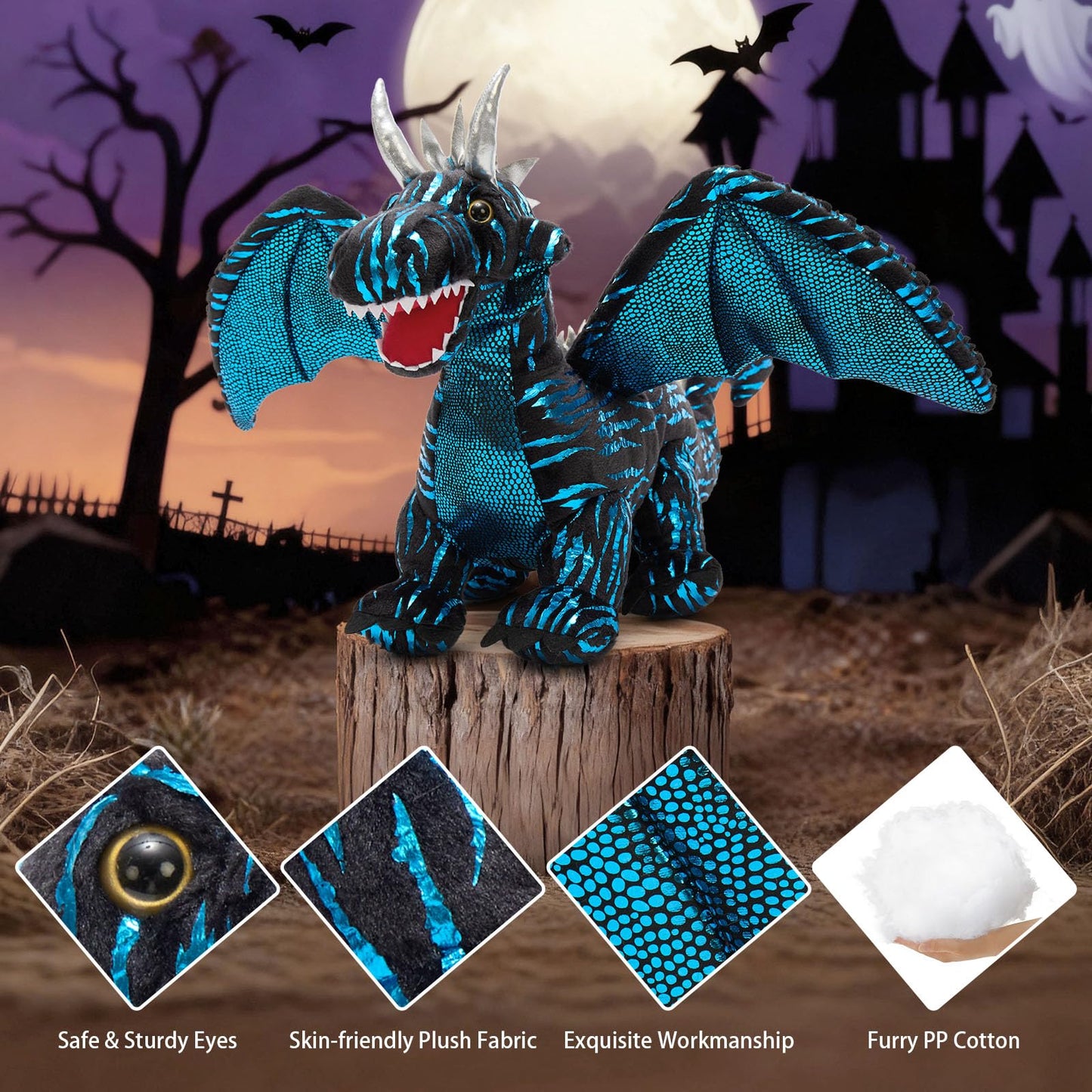 MaoGoLan Giant 7 Pcs Dragon Stuffed Animals - 22" Dragon Plush Toy with 4 Babies & 2 Eggs in Mom's Belly, Soft Dinosaur Plush Set Birthday Easter Gift for Boy Girl Kid Baby Shower Party Decoration