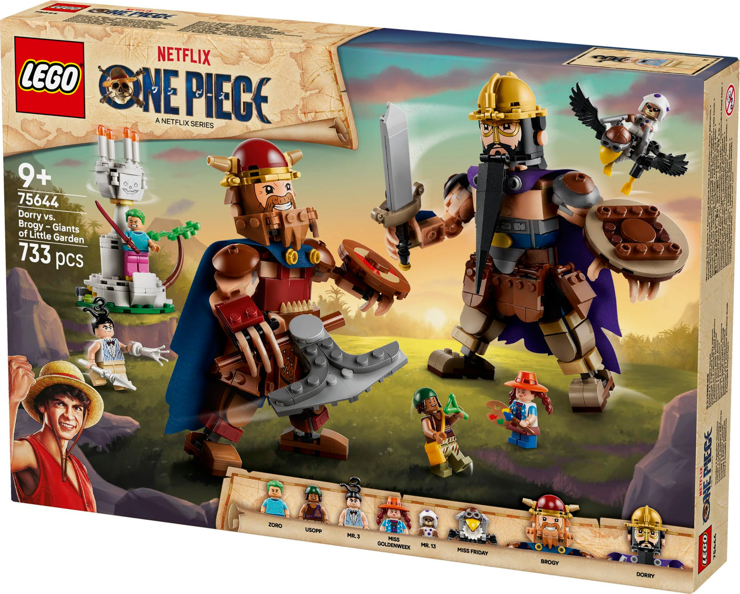 LEGO ONE PIECE Dorry vs. Brogy – Giants of Little Garden - Building Toy for Boys & Girls, Ages 9+ - with 4 Minifigures - Playset for Kids & Anime Fans - Gift for Birthdays - 75644