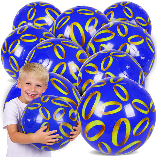 SCIONE 12 Pack 12 Inch Beach Balls, Blue Inflatable for Retro Pool Toys Party Decorations, Birthday Favors & End of Year Class Gifts