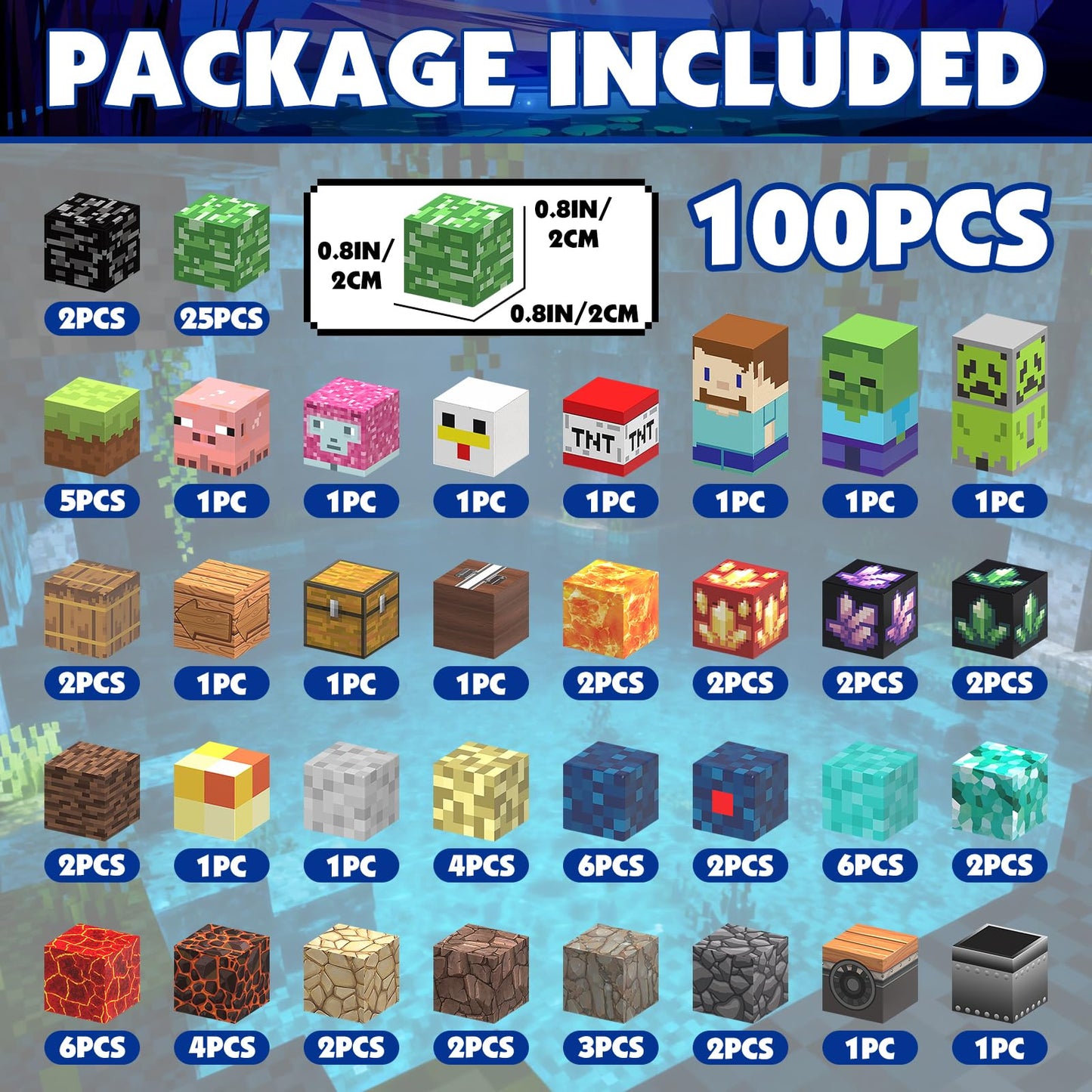 AIDYVOI Magnetic Blocks -100PCS Magnetic Building Blocks Toys for Kids, 0.8 inch Stacking Magnet Cubes STEM Sensory Construction Block Game for Boys Girls Age 3+ Birthday Party Supplies