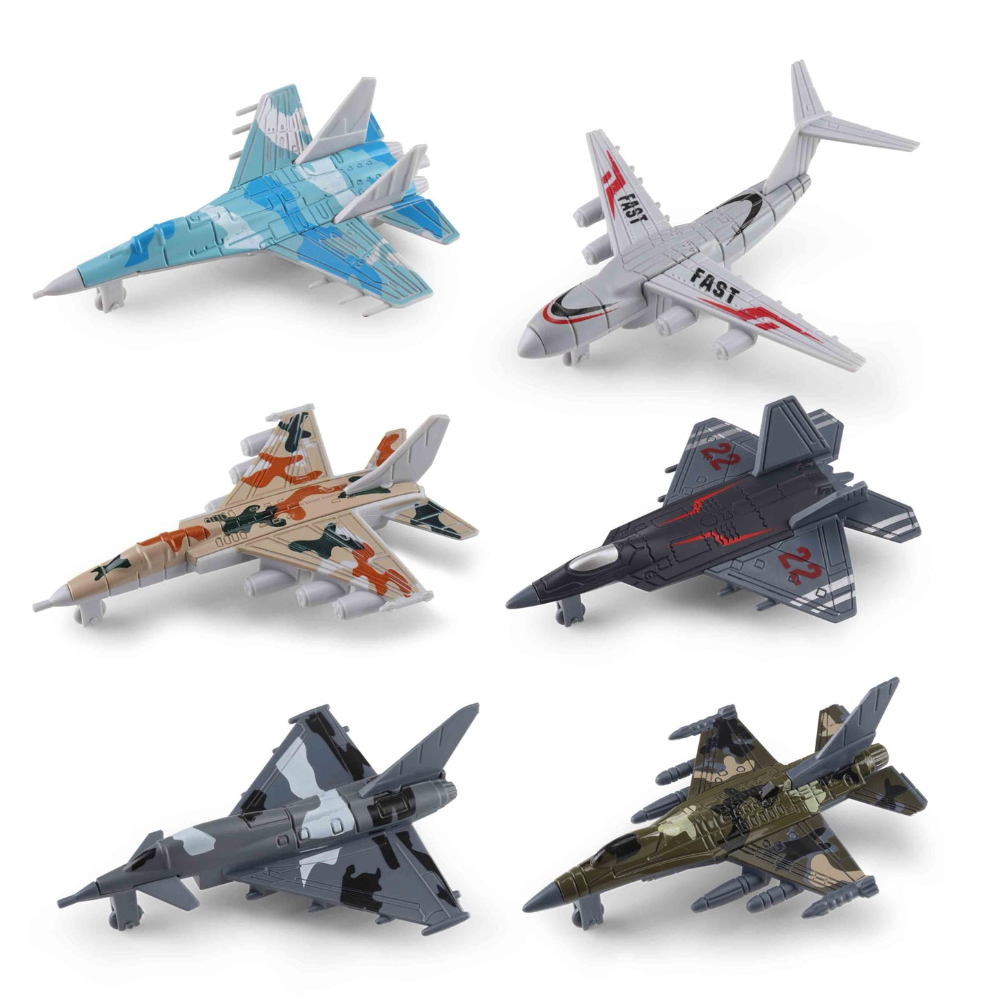 6-Pack Plane Toys Airplane Mini Fighter Jets Set for Kids – Small Military Glide Planes, Party Favors & Gifts (Style A)