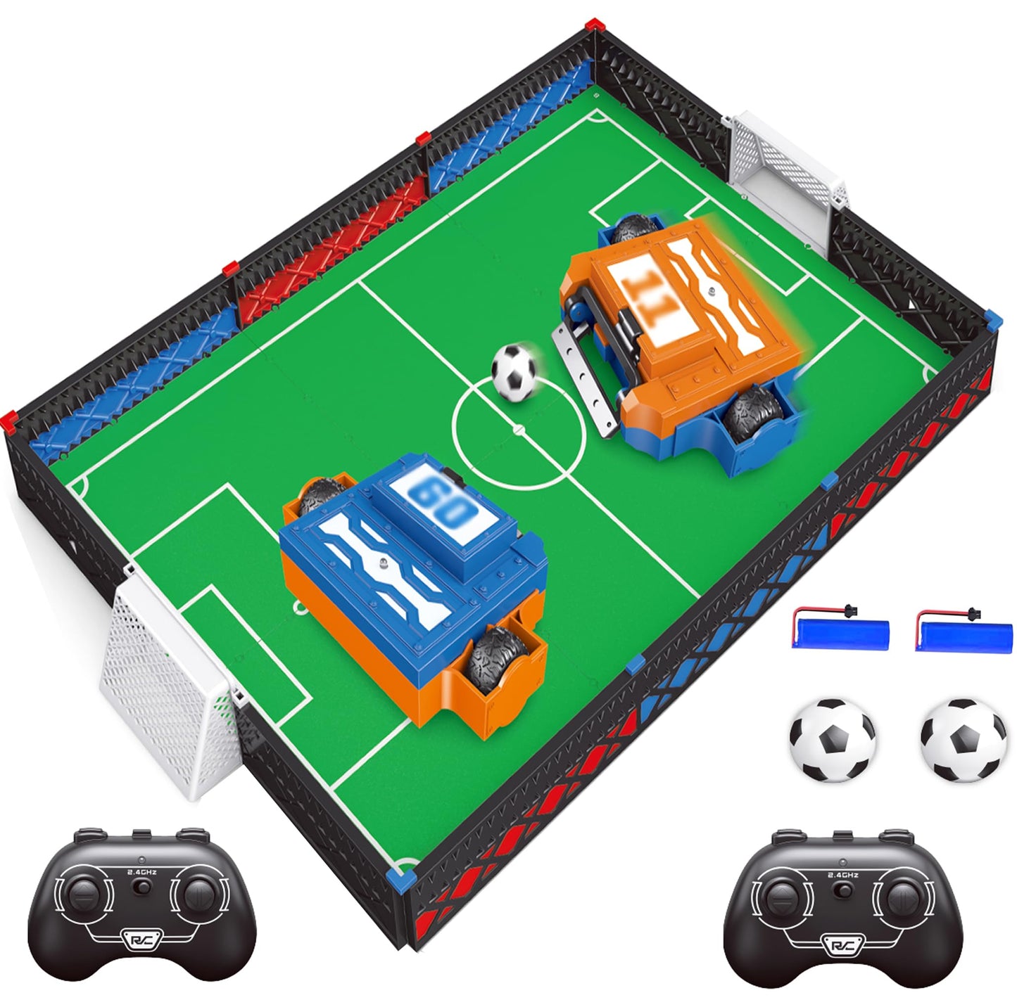 Mostop Remote Control Battle Robots Arena Set, Electronic Soccer Robot Board Game Set for Kids, 2-Player Mini Foosball Table Game, RC Fighting Robots STEM Toy Soccer Gift for Kids 8-12 Boys Girls