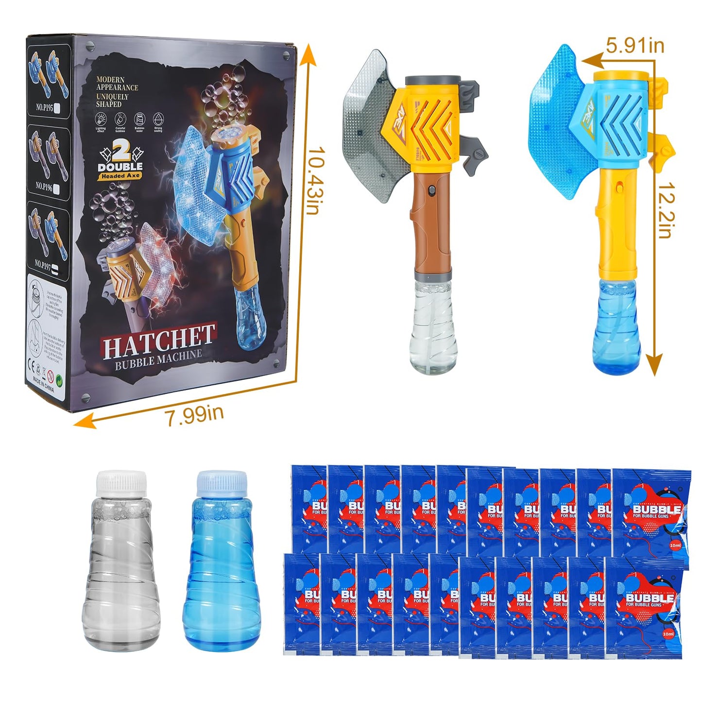 Bubble Machine Gun for Kids,Bubble Wands for Toddlers Toys 3+ Years Old,Summer Toys,Toy for Boys Girls Outdoor Indoor Birthday Wedding Party,Gifts (Blue&Brown)